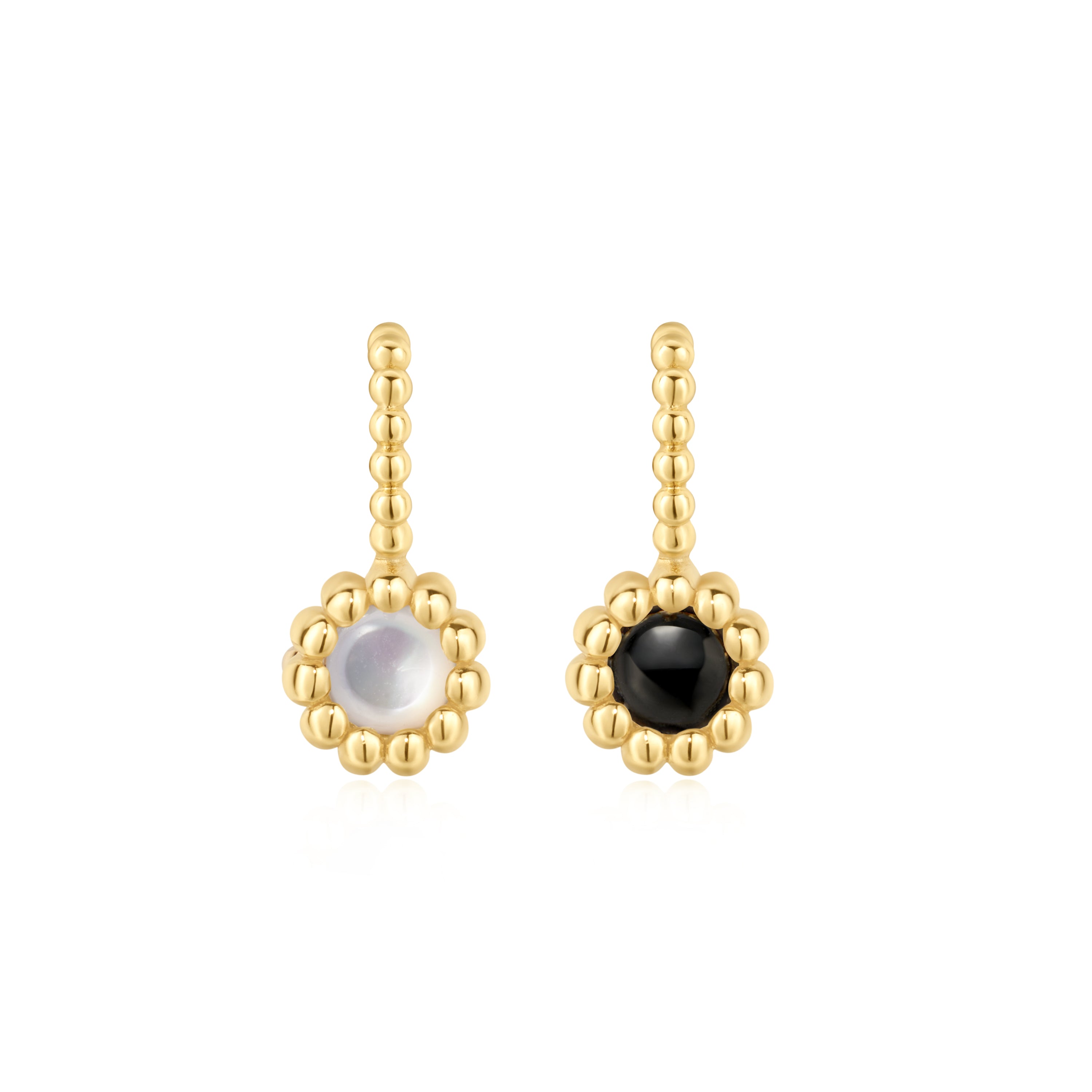 14K Gold Black Onyx and Mother of Pearl Charm Pendant - Elegant Jewelry Gift for Women, Perfect for Weddings, Anniversaries & Special Occasions