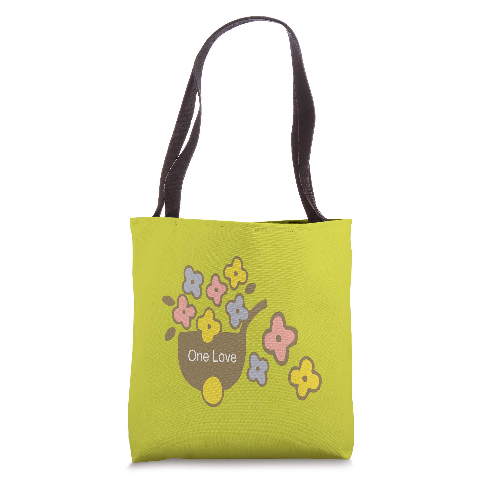 GRAPHIC 365 One Love Cotton Tote Bag - Perfect Newborn Baby Gift & Eco-Friendly Shopping Bag for Moms, Beach Day, Grocery Trips & Work Commute