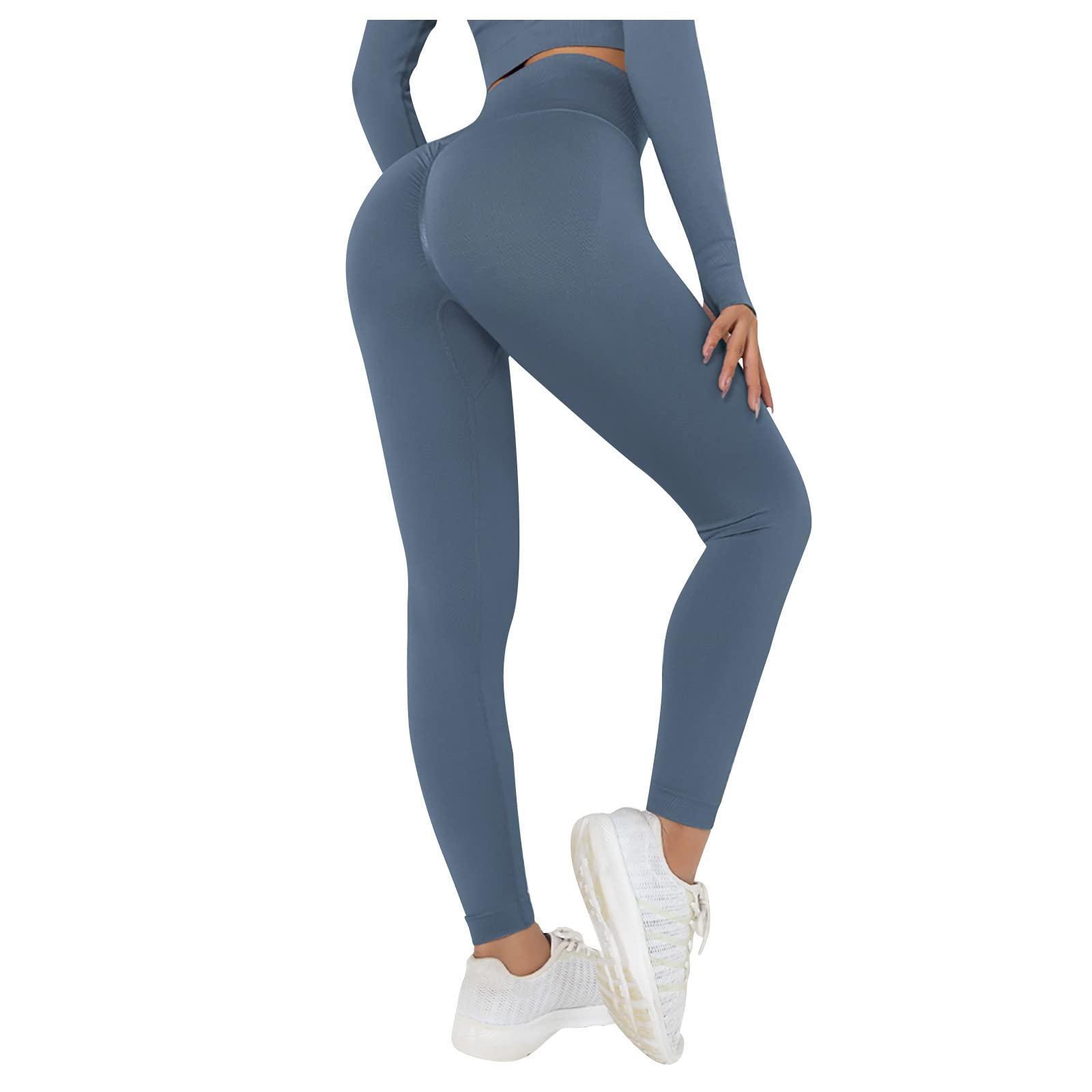 Guvpev Women's High Waist Yoga Pants with Pockets - Tummy Control Workout Leggings for Running, Gym & Lounge Wear