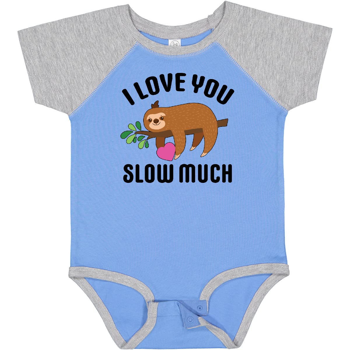 Inktastic Valentine's Day 'I Love You Slow Much' Cute Sloth Baby Bodysuit - Perfect for Valentine's Gifts, Baby Showers & Family Photos
