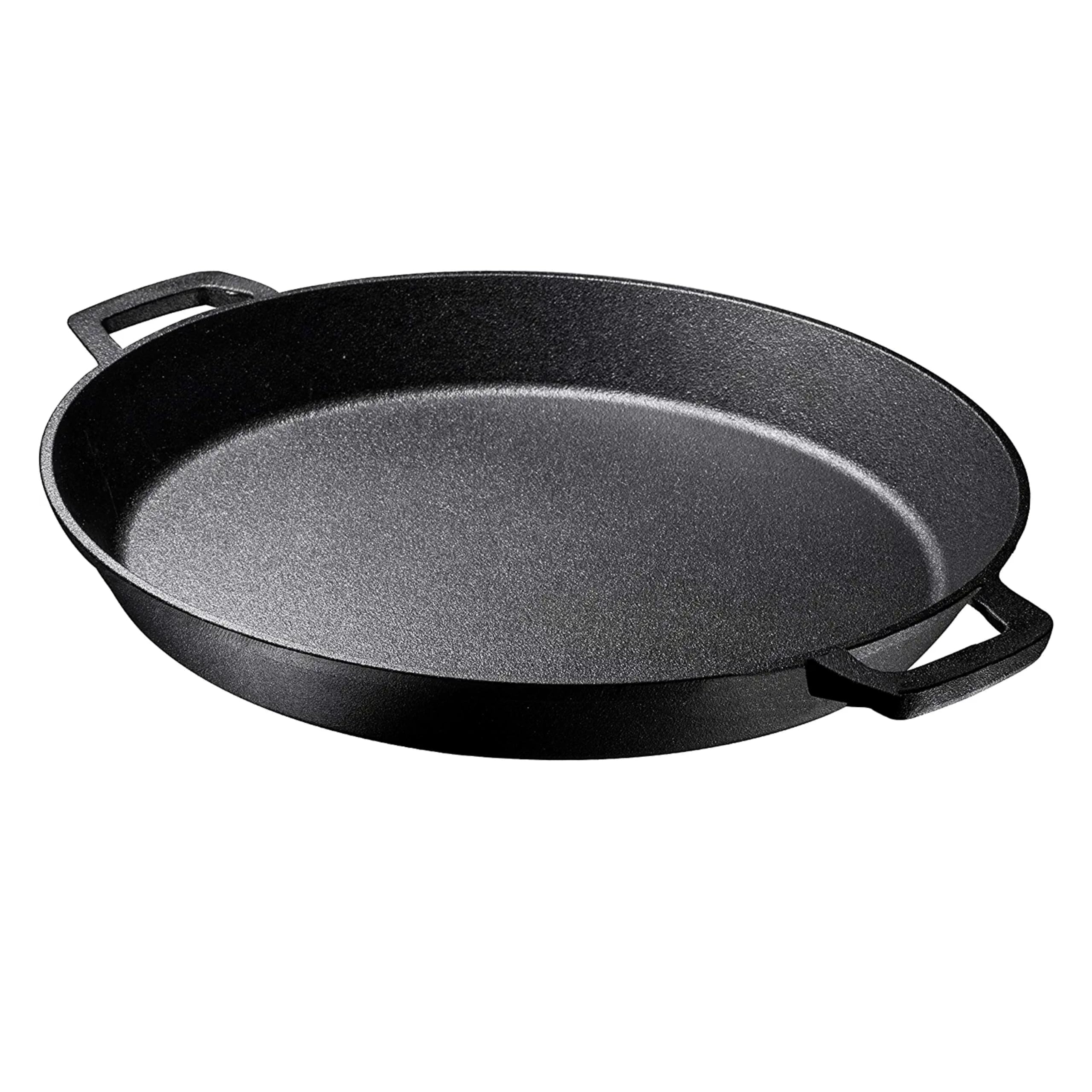 Bruntmor Pre-Seasoned 16 Inch Cast Iron Skillet - Dual Large Loop Handles, Durable Black Pan for Grilling, Deep Frying & Stovetop Cooking | Oven Safe & Perfect for Breakfast, Camping & Outdoor Cooking