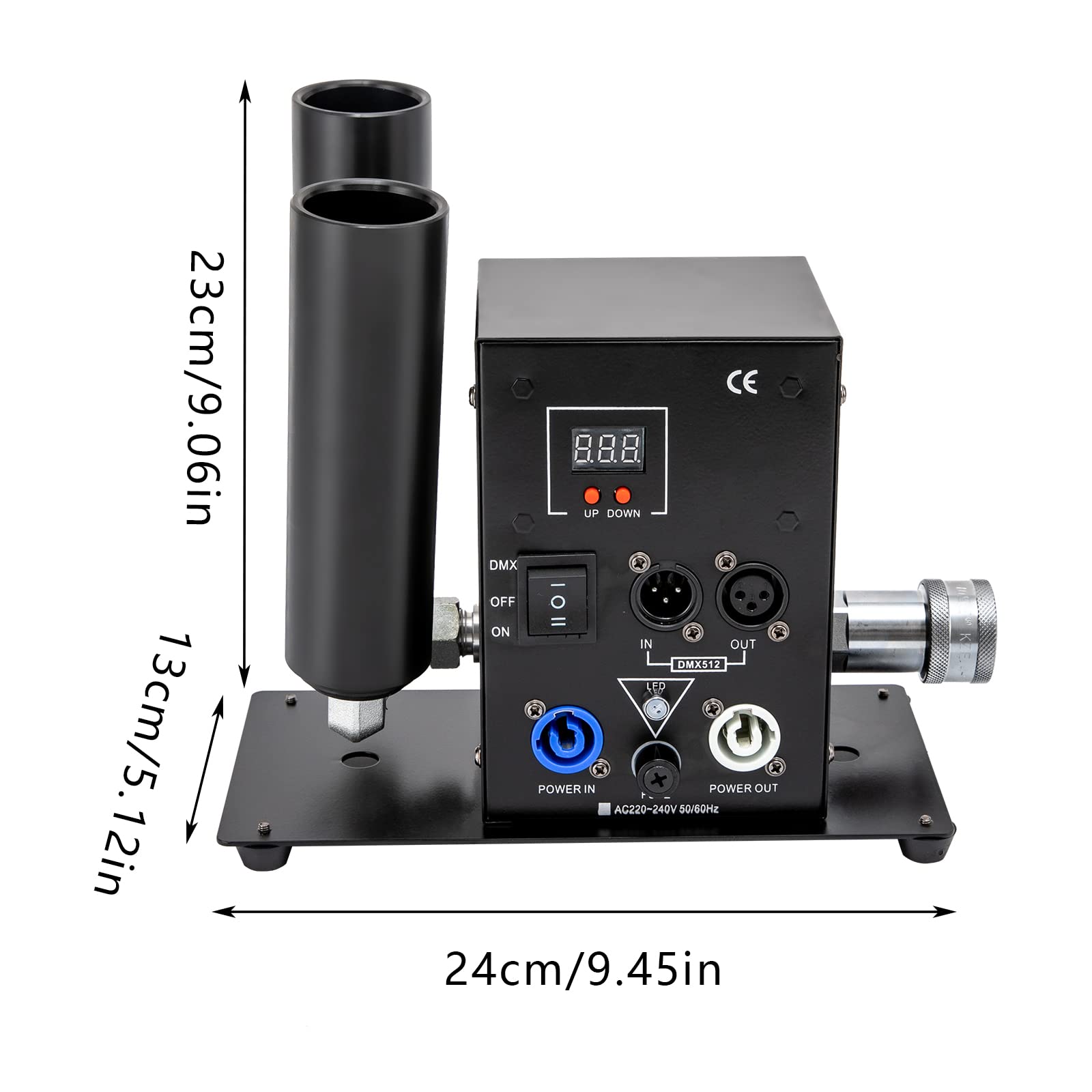 Professional 150W DMX CO2 Jet Cannon for DJ & Stage Effects - Adjustable Angle, 16.4-19.7ft Height - Perfect for Nightclubs, Concerts, and Live Events