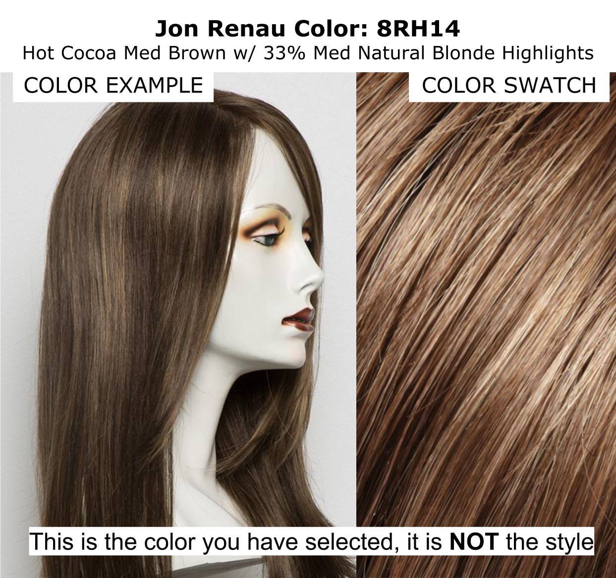 Jon Renau Scarlett Large Wig Bundle - 4 Items (8RH14 Color) | Includes Christy's Wigs Q&A Booklet, BeautiMark Synthetic Shampoo & Wide Tooth Comb | Perfect for Cosplay, Costume Parties & Hair Loss Solutions