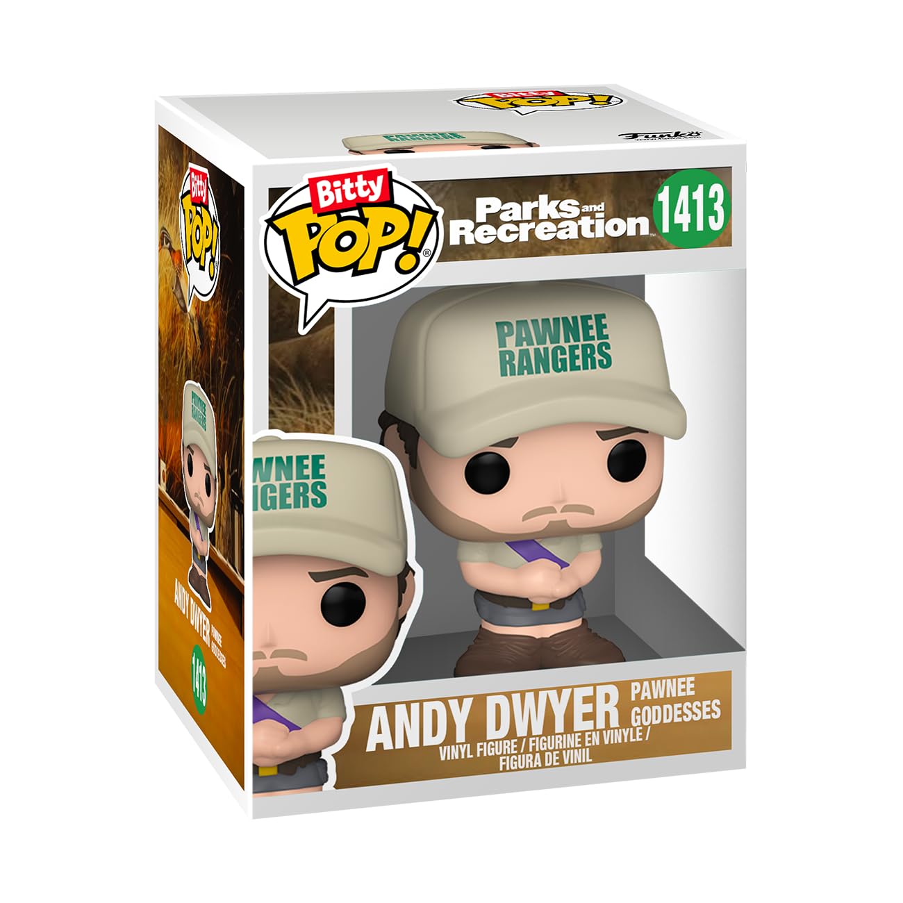 Funko Bitty POP! Parks & Recreation 4-Pack - Leslie The Riveter, Hunter Ron, Janet Snakehole + Mystery Figure & Mini (2.2cm) - Collectible Vinyl Figures for TV Show Fans, Office Decor, Gift for Parks & Rec Lovers