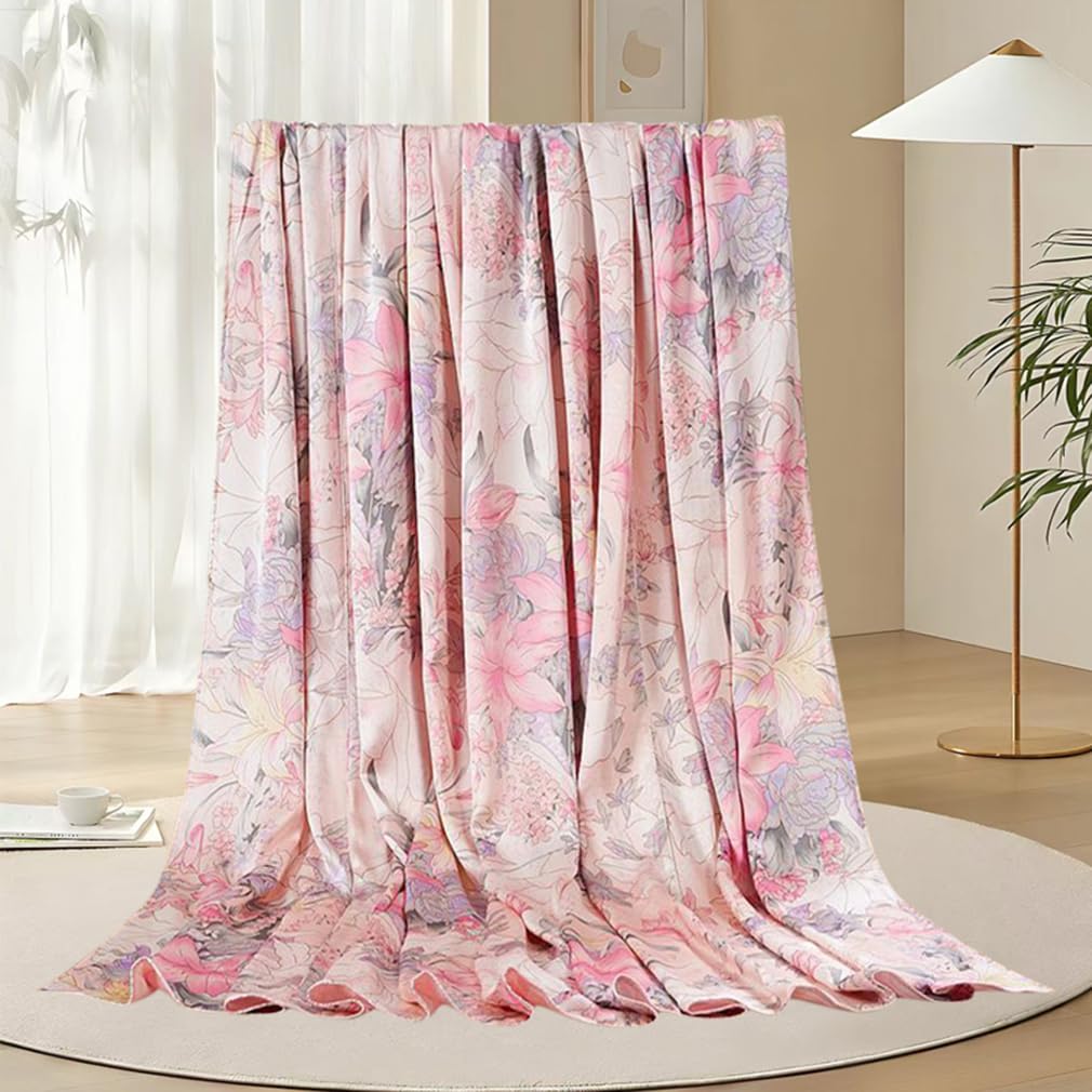 Maxfeel 100% Mulberry Silk Duvet Cover Set - Queen/King/Cal King Size Floral Print Charmuse Silk Bedding | Luxury Soft Comforter Cover for Master Bedroom, Guest Room & Hotel Use