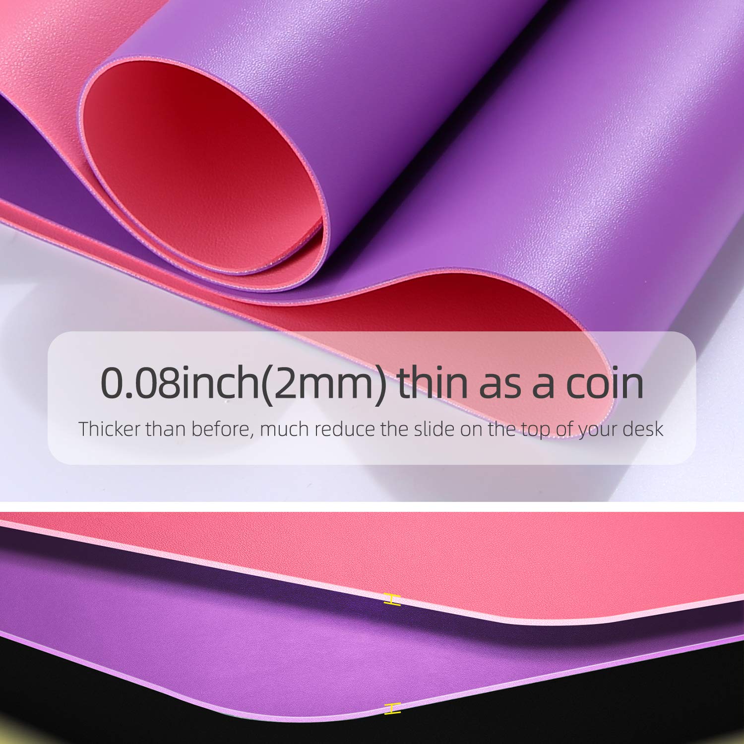 YSAGi Large Leather Desk Mat - Waterproof Dual-Sided Mouse Pad for Keyboard & Mouse (23.6