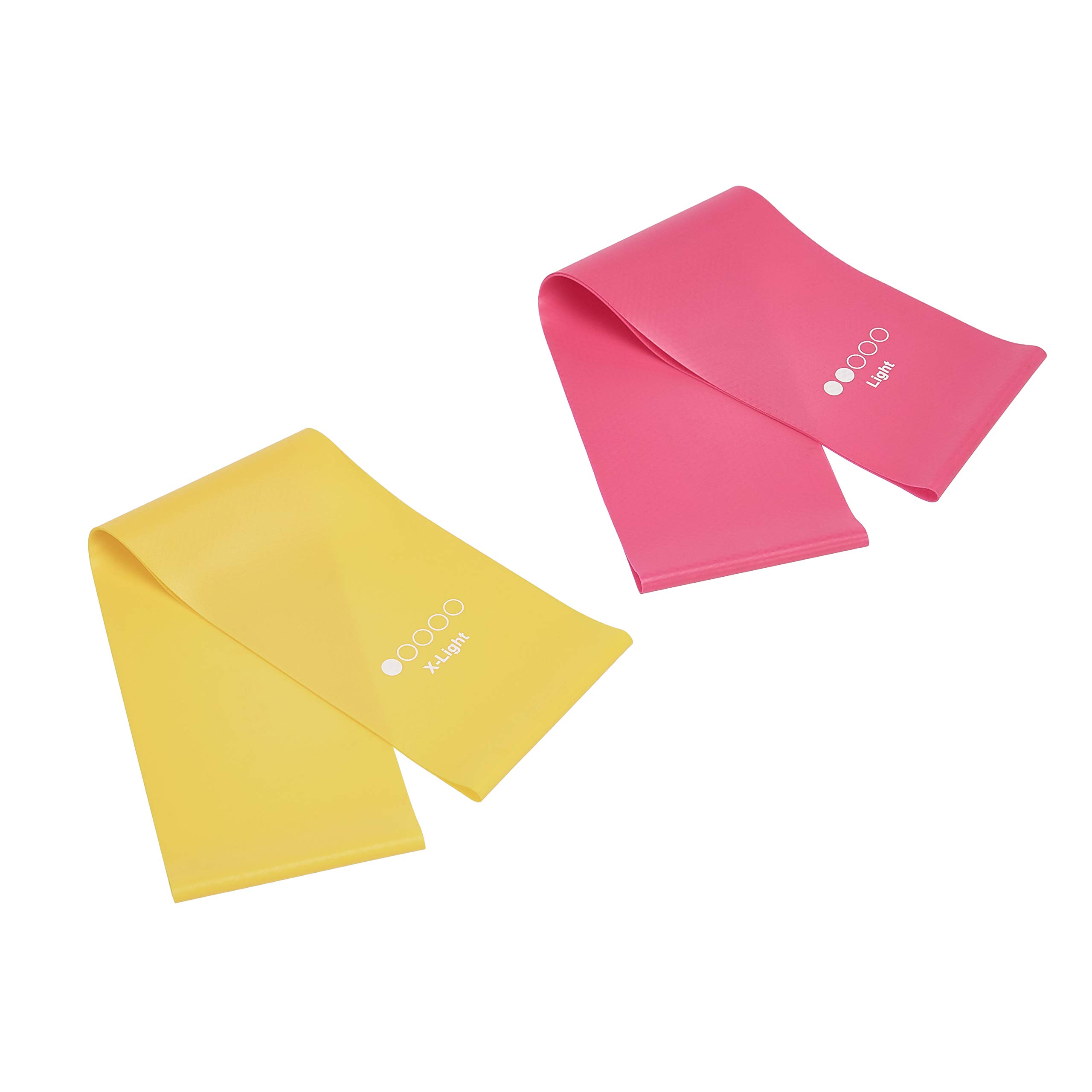 Amazon Basics Latex Resistance Bands - Set of 5 with Different Resistance Levels (Light to Heavy) for Home Workouts, Physical Therapy, Yoga, and Strength Training - Perfect for Men & Women Fitness Enthusiasts