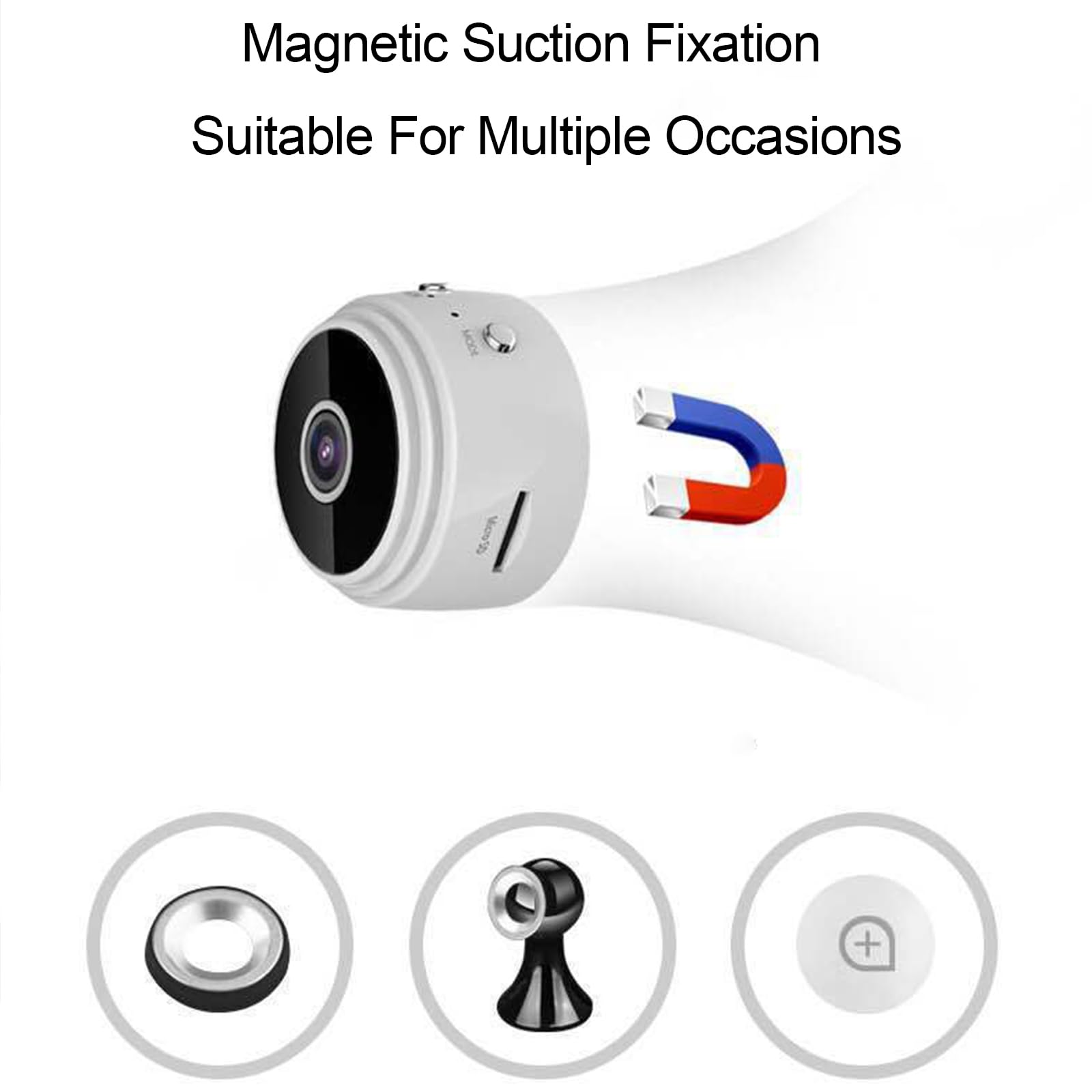 Camtrix Magnetic Mini Security Camera - 1080p HD Wireless, Night Vision, Motion Detection, Covert Camera with App (2PCS) - Ideal for Home, Office, and Indoor Surveillance