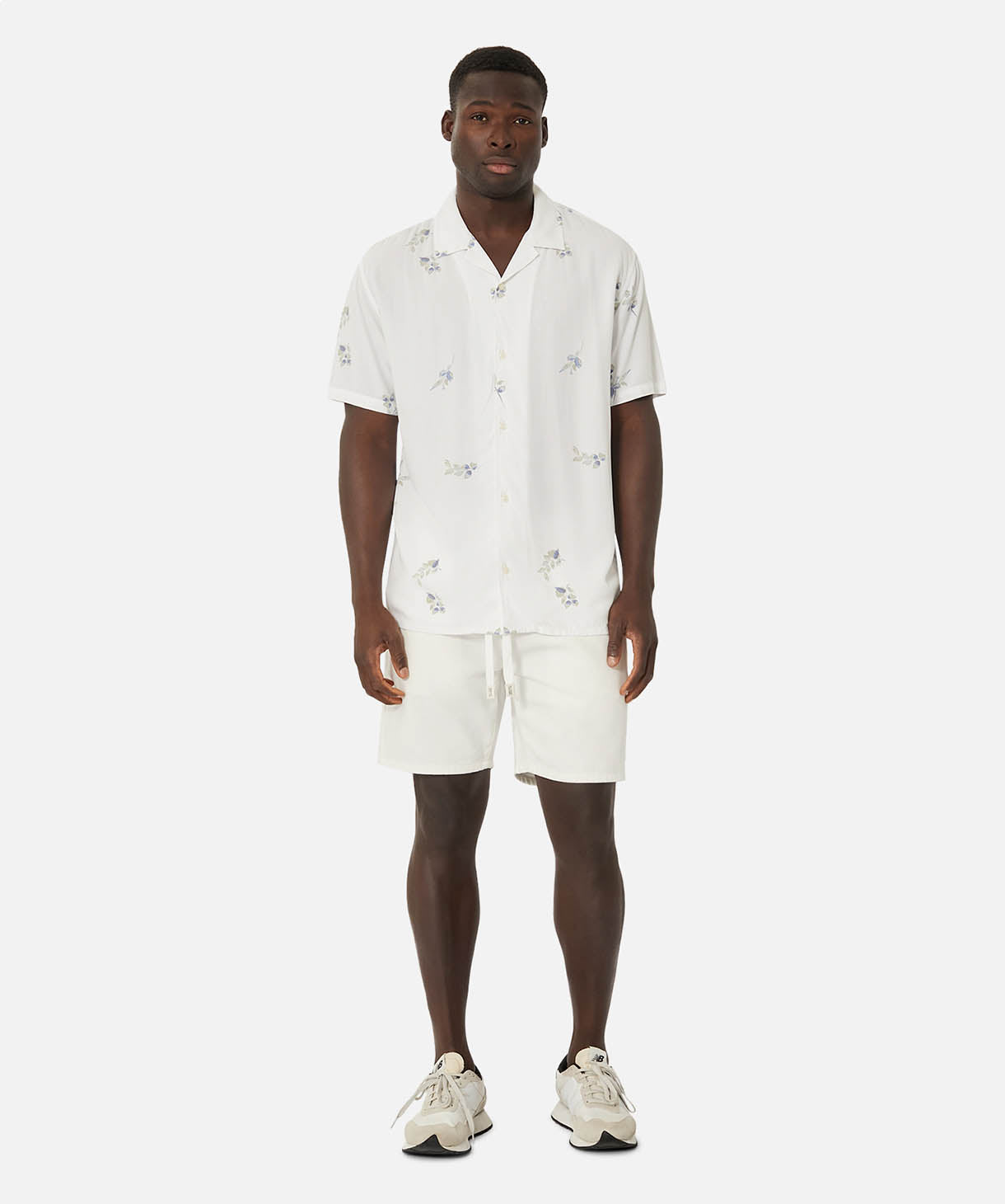 Premium Domingues Short Sleeve Shirt for Men - White & Sage Green Cotton Casual Tee | Perfect for Summer Outfits, Beach Vacations & Weekend Wear