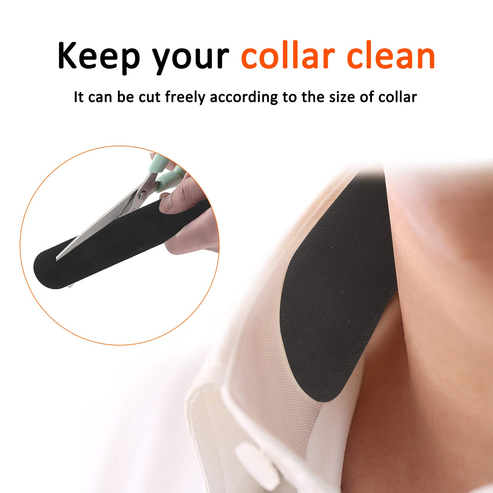 20pcs Disposable Self-Adhesive Collar Sweat Pads - Invisible Neck Liner Protector for Hats & Shirts - Prevents Sweat Stains for Women & Men (Black) | Perfect for Workouts, Outdoor Activities & Formal Wear