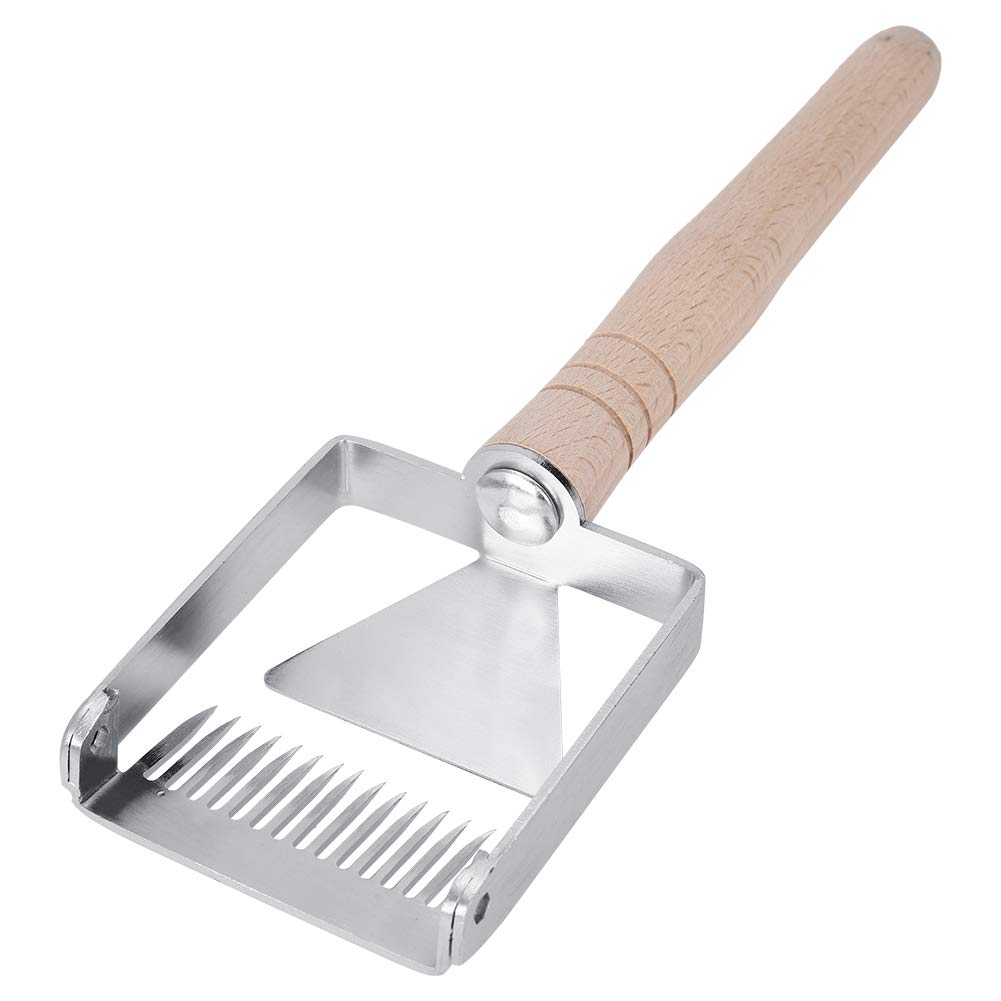 Premium 304 Stainless Steel Honeycomb Scraper - Rustproof Beekeeping Uncapping Fork with Wooden Handle | Durable Hive Tool for Honey Harvesting, Wax Removal & Beekeeping Supplies | Ideal for Gardeners & Apiarists