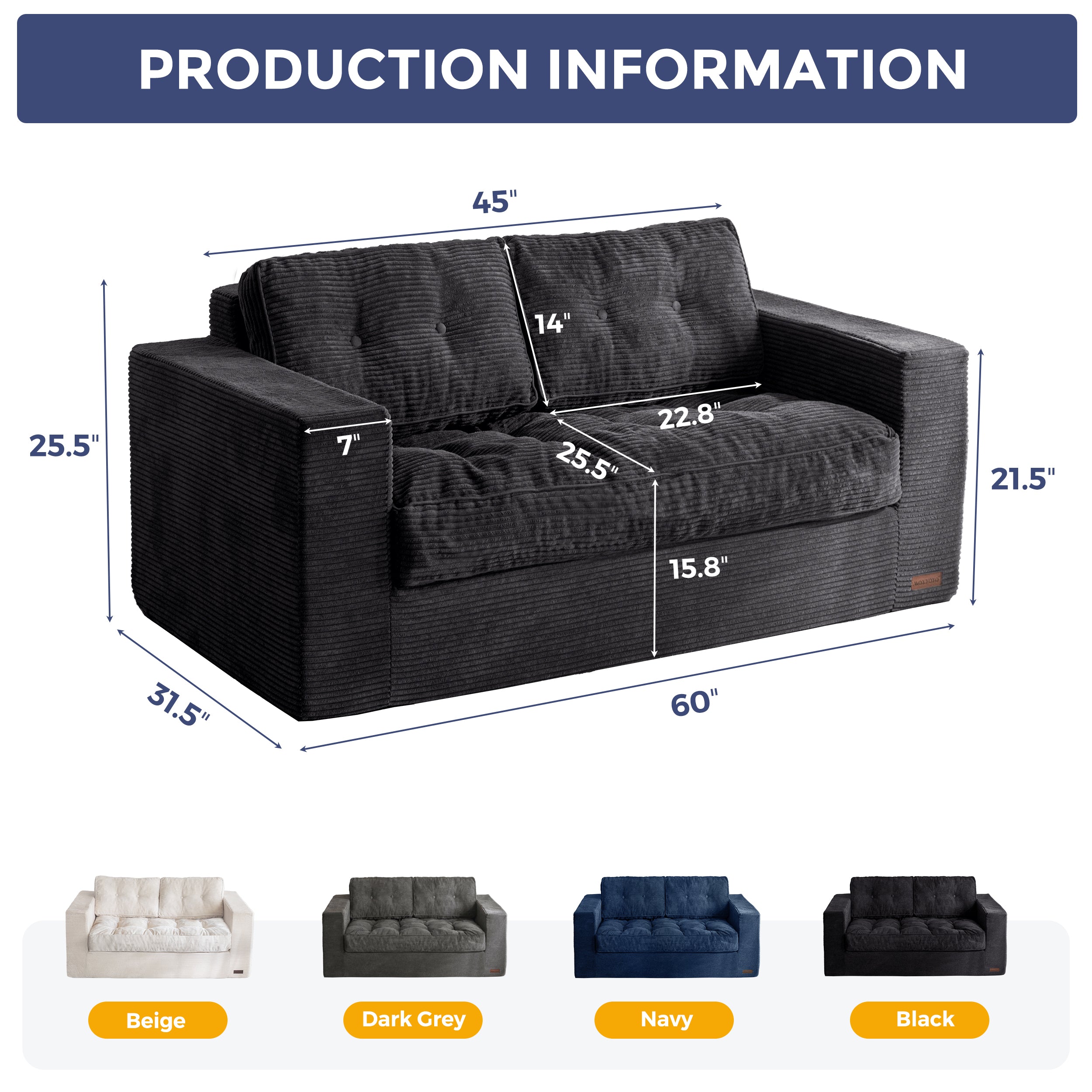 MAXYOYO Bean Bag Chair for Adults - Upholstered Floor Sofa with Armrests, Boneless Couch with Tufted Cushion & Backrest | Sofa in A Box for Living Room, Bedroom, Dorm | Perfect for Relaxing, Gaming & Movie Nights (Black)