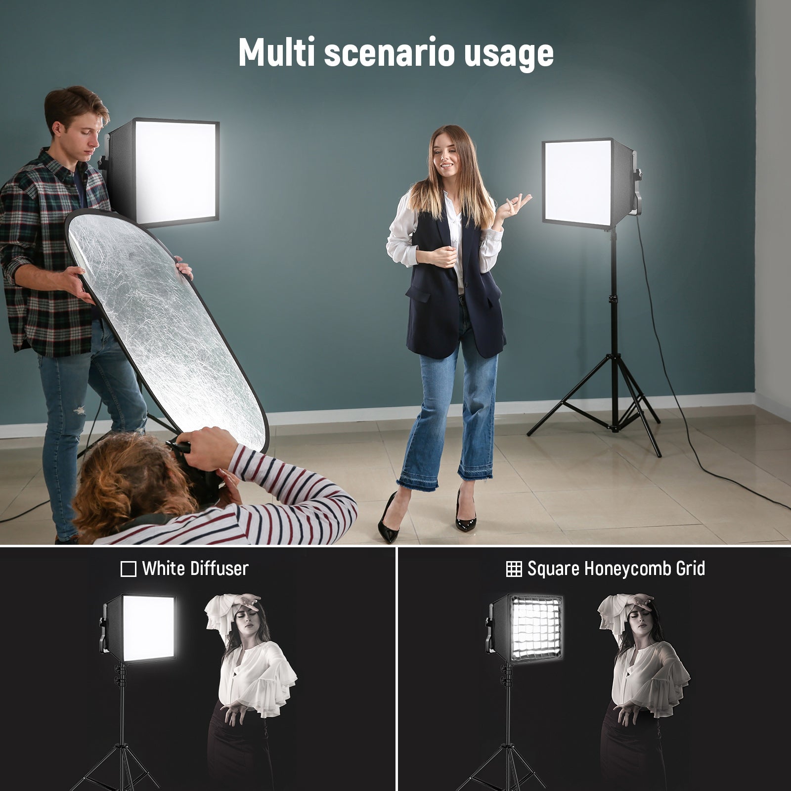 NEEWER 12.2” x 11.4” Foldable Softbox Diffuser for Photography Lighting - Perfect for Studio, Portrait, and Product Photography