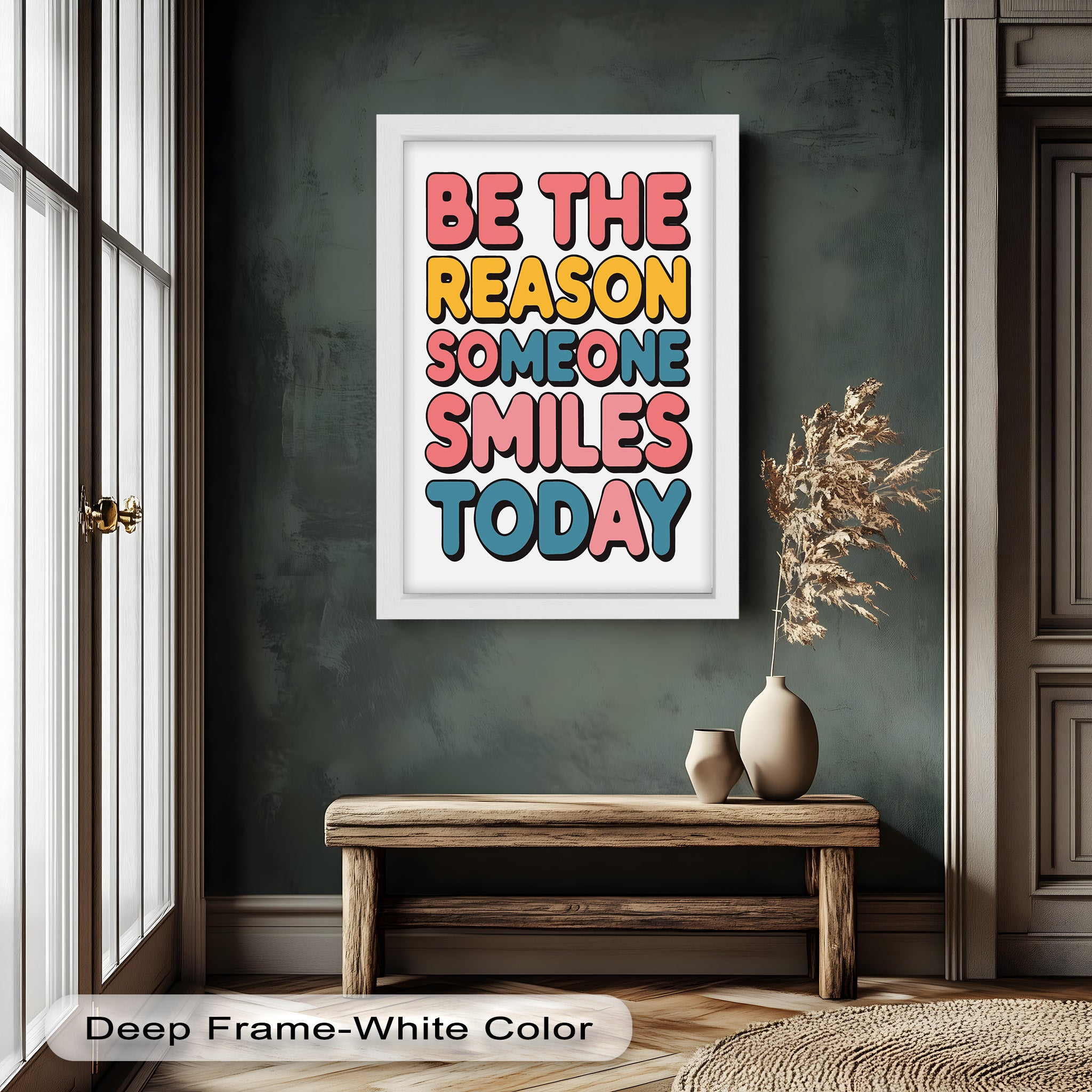 Be the Reason Someone Smiles - Handmade Oil Painting Wall Art for Living Room, Bedroom & Office Decor | Unique Gift Idea for Home & Holidays