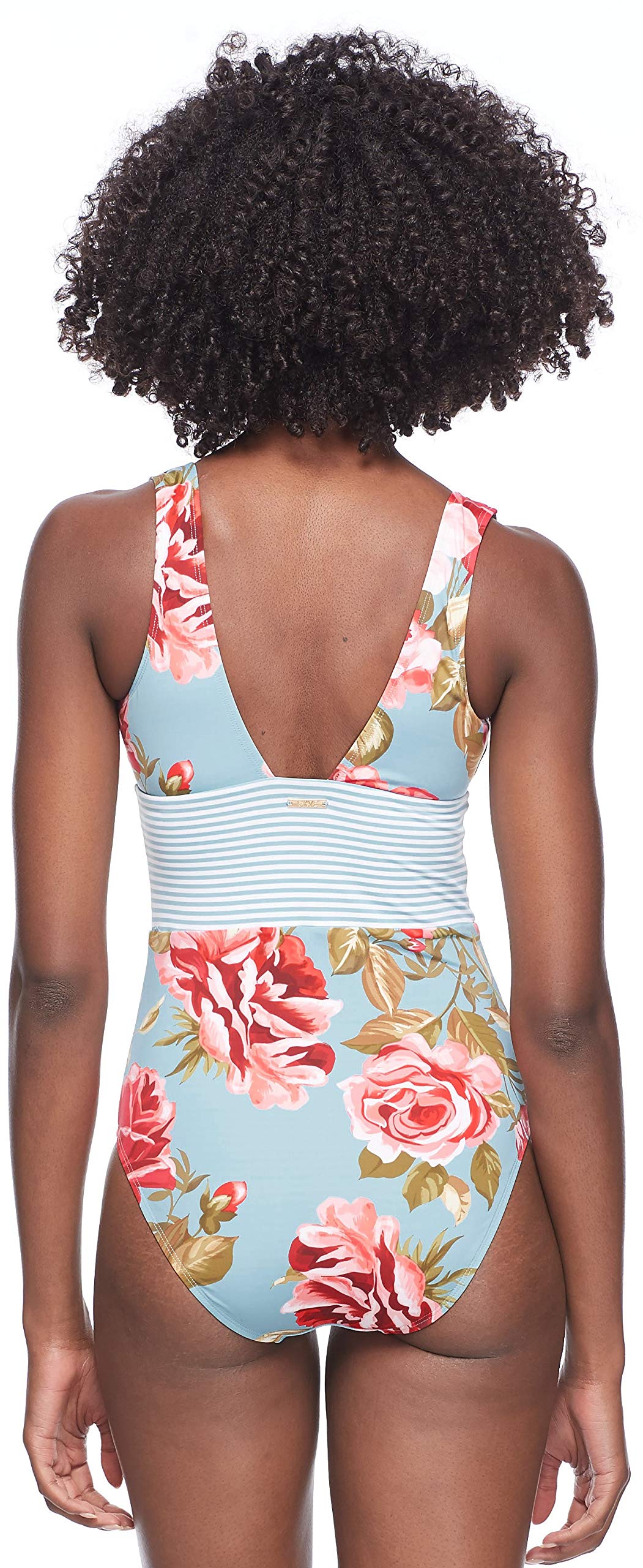 Skye Women's One Piece Swimsuit - Plunging Neckline & Zip Front Detail - Sexy Bathing Suit for Beach, Pool & Vacation