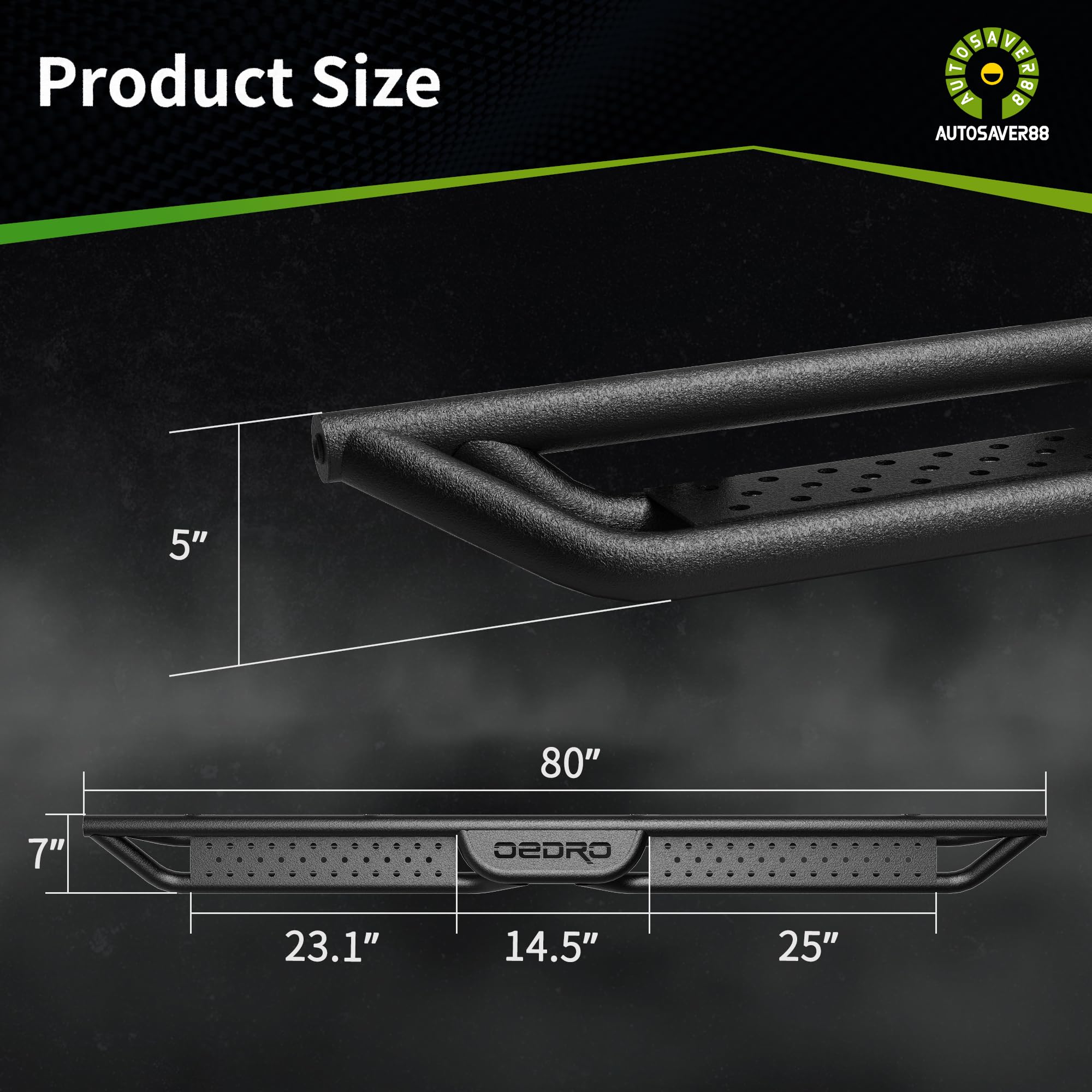 Heavy Duty Running Boards for 2019-2025 Chevy Silverado & GMC Sierra Crew Cab (1500/2500HD/3500HD) - 2-Step Side Nerf Bars with Carbon Steel Construction | Off-Road Protection & Easy Truck Access