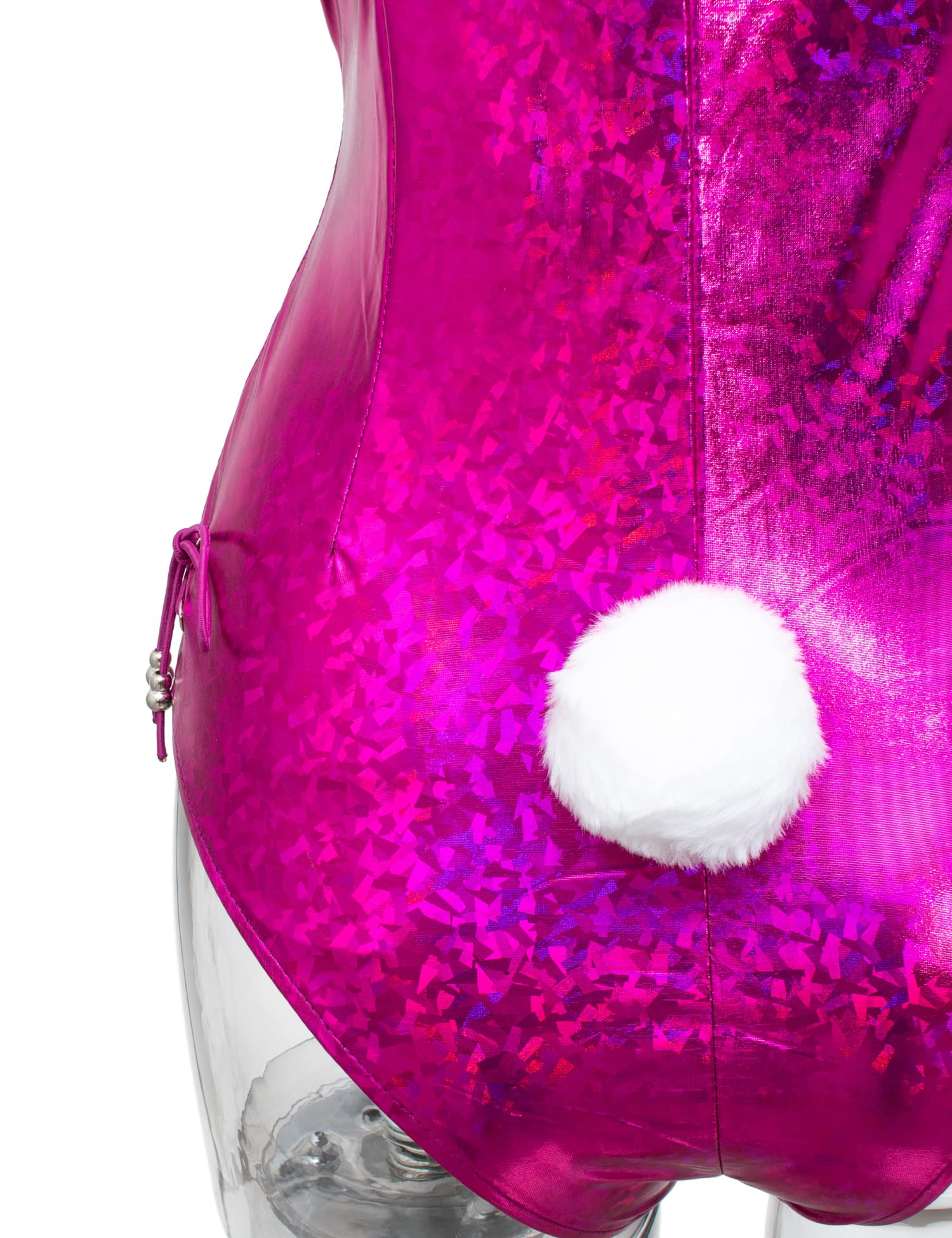 Women's Bunny Costume - Holographic Shining Sparkle Bodysuit with Stockings | Anime Cosplay, Senpai Outfit, Party Dress for Halloween, Rave & Costume Events