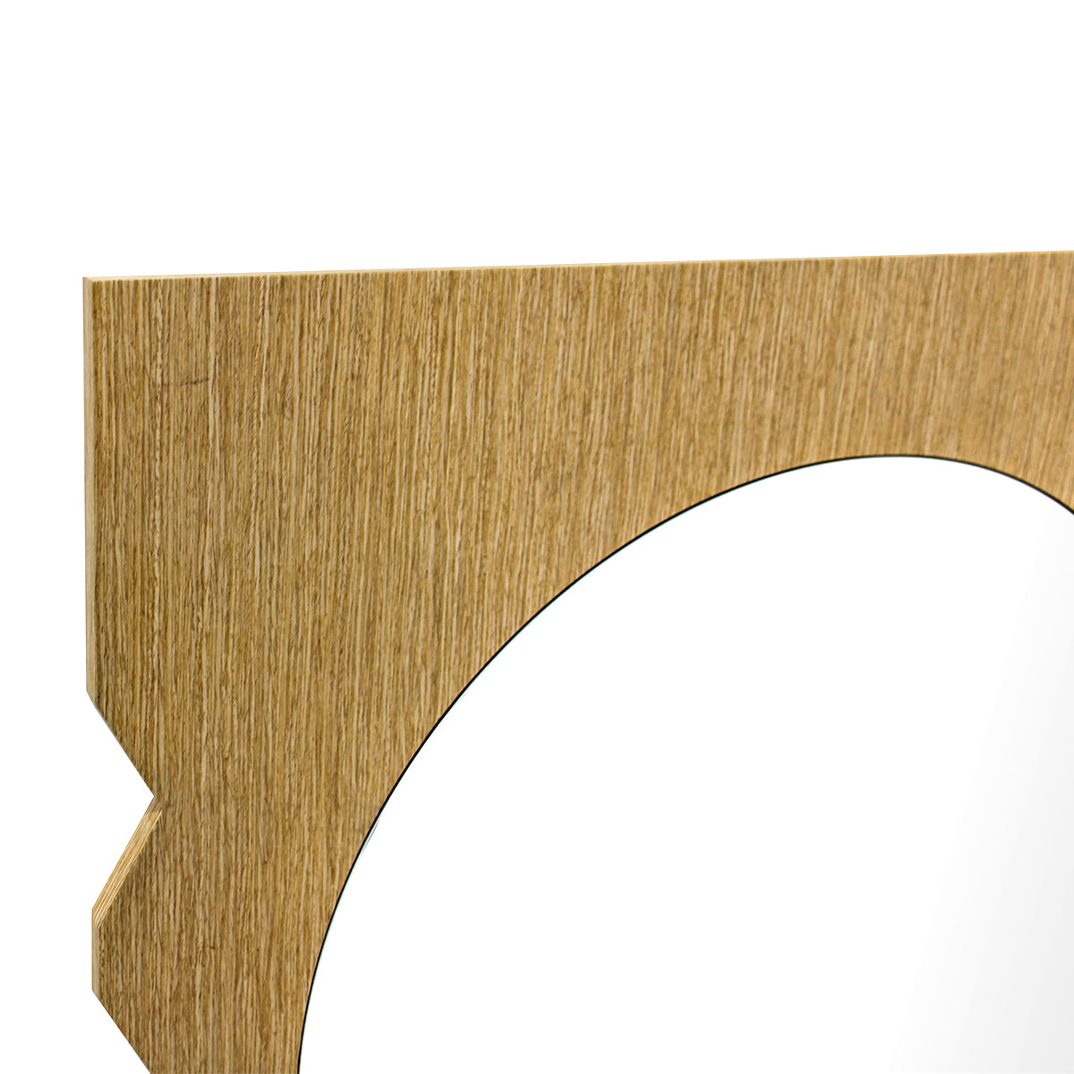 Azzurra Oak Wall Mirror - Elegant Round Wooden Mirror for Living Room, Bedroom & Entryway Decor - Perfect for Home & Office Wall Decor