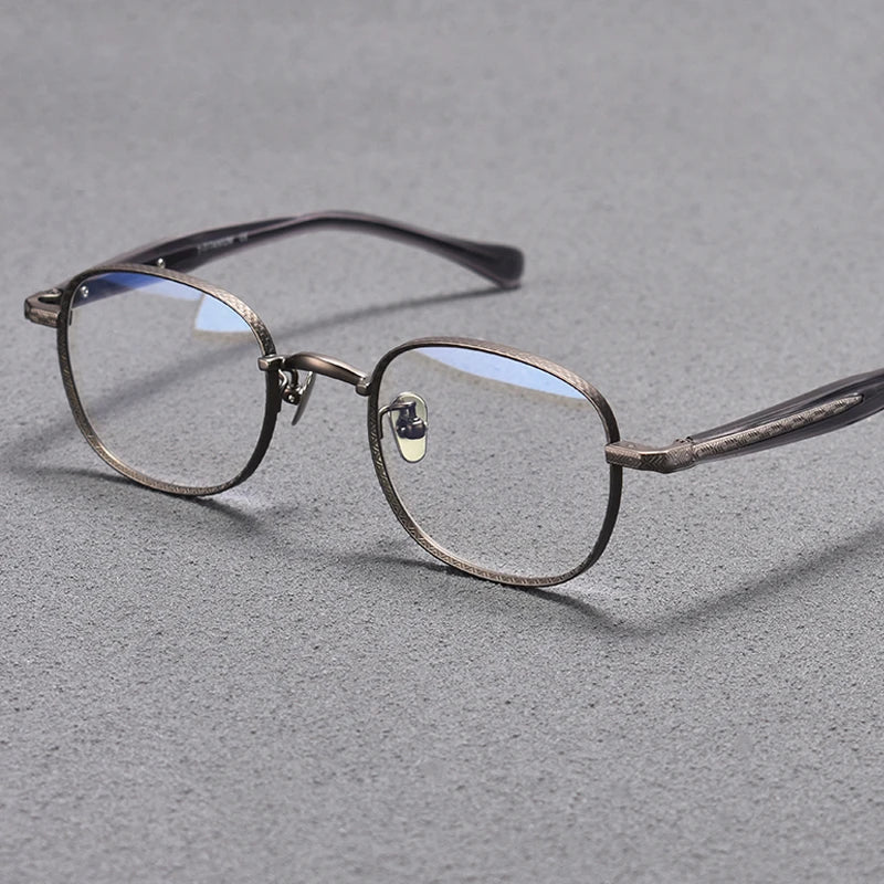 Stylish Black Square Titanium Acetate Eyeglasses for Women - Lightweight Full Rim Frame 942217 | Perfect for Office, Reading & Everyday Fashion