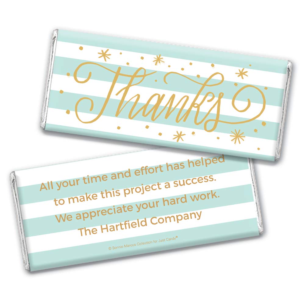Personalized Thank You Chocolate Bar Gifts - 36 Custom Candy Bars with Free Cold Packaging - Floral Design for Weddings, Baby Showers & Corporate Events