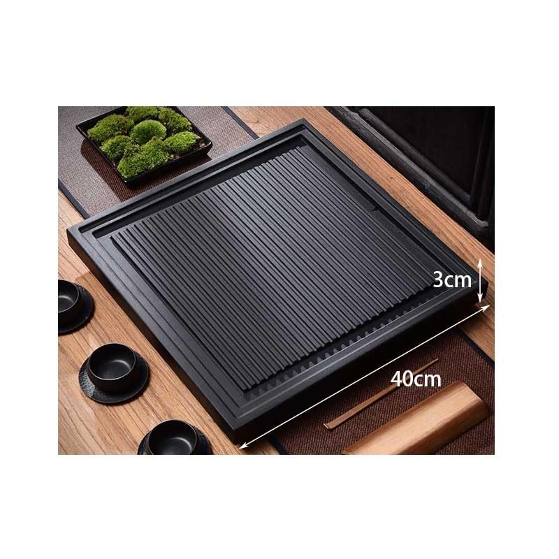 Premium Square Wooden Tea Tray - Modern Kung Fu Tea Table with Drainage for Home, Office & Bar - Perfect for Chinese Tea Ceremony, Coffee Break & Relaxation (Medium Size)