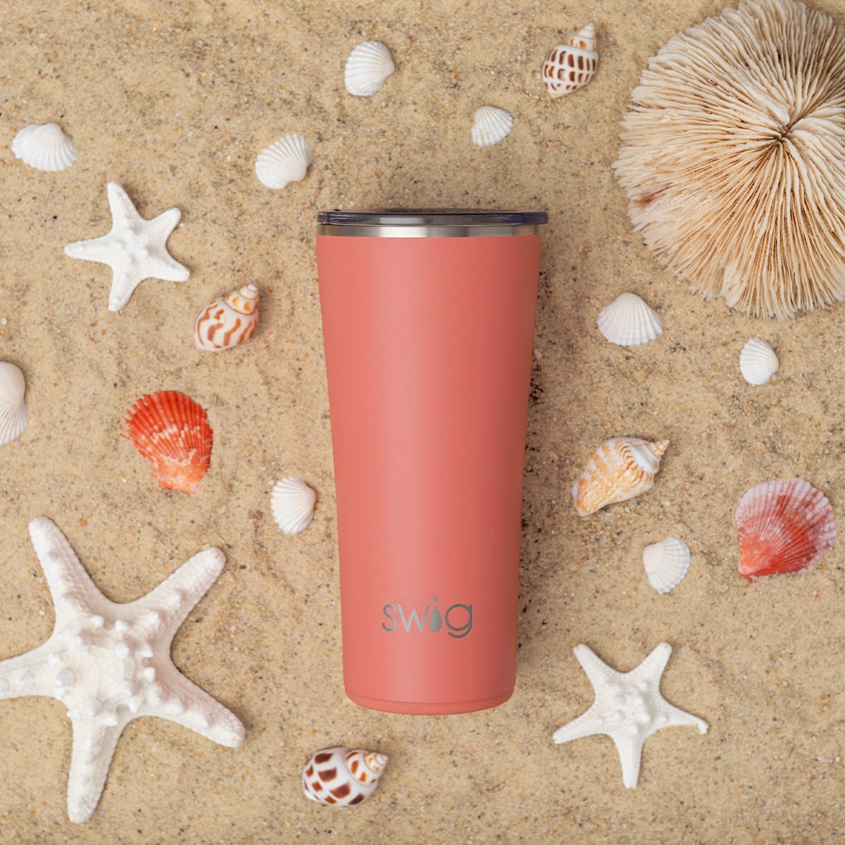 22oz Coral Tumbler with Lid & Straw - Insulated Stainless Steel Water Bottle for Hot & Cold Drinks - Perfect for Gym, Hiking, Office & Outdoor Activities