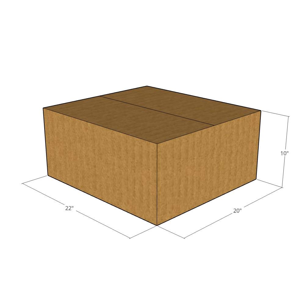 22x20x10 Inch 175 LBS ECT 32 Corrugated Shipping Boxes - Heavy Duty Moving & Storage Cartons for Home, Office & Warehouse Use