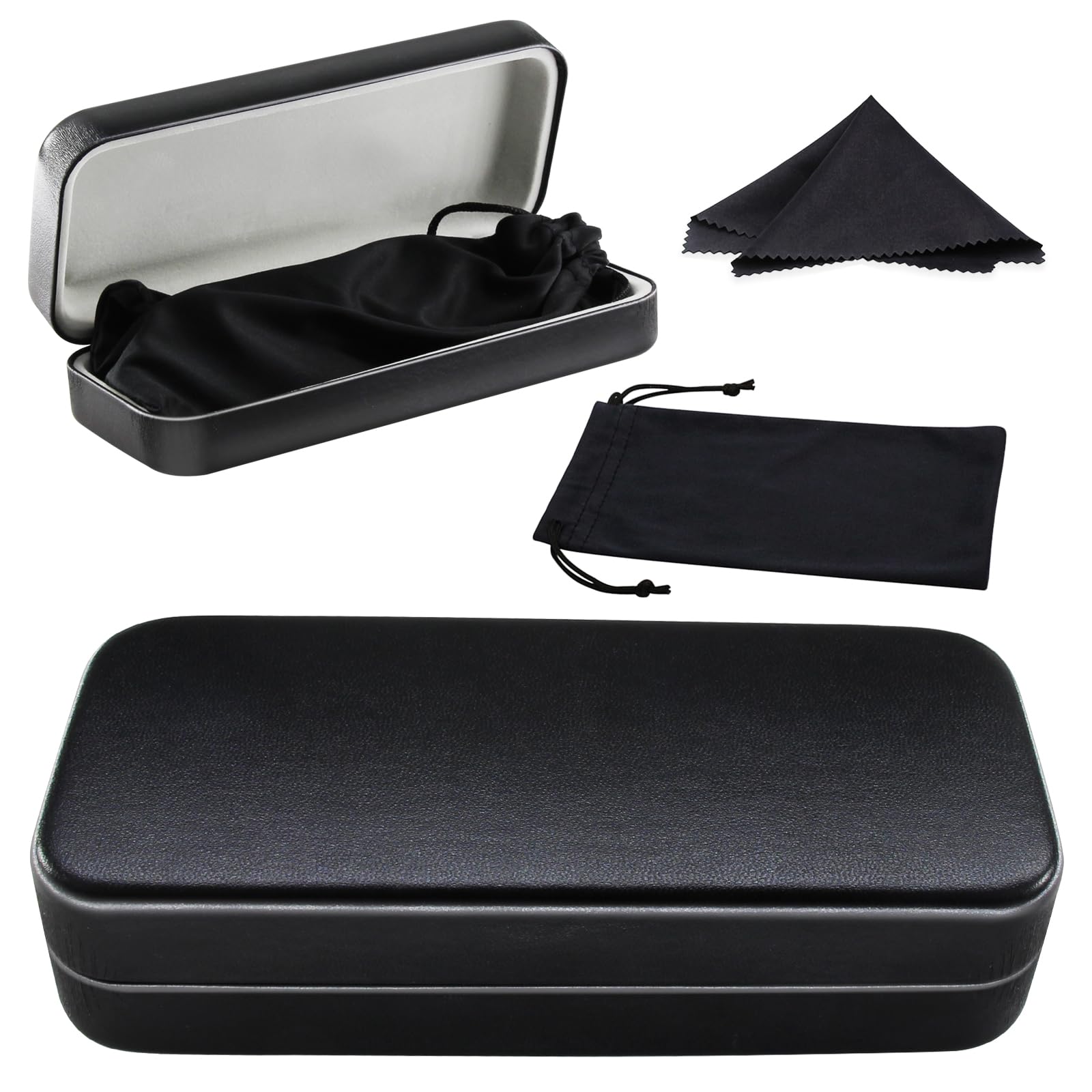 Durable Hard Shell Eyeglass Case with Microfiber Cleaning Cloth - Protective Glasses Storage for Men & Women - Perfect for Travel, Work, and Everyday Use
