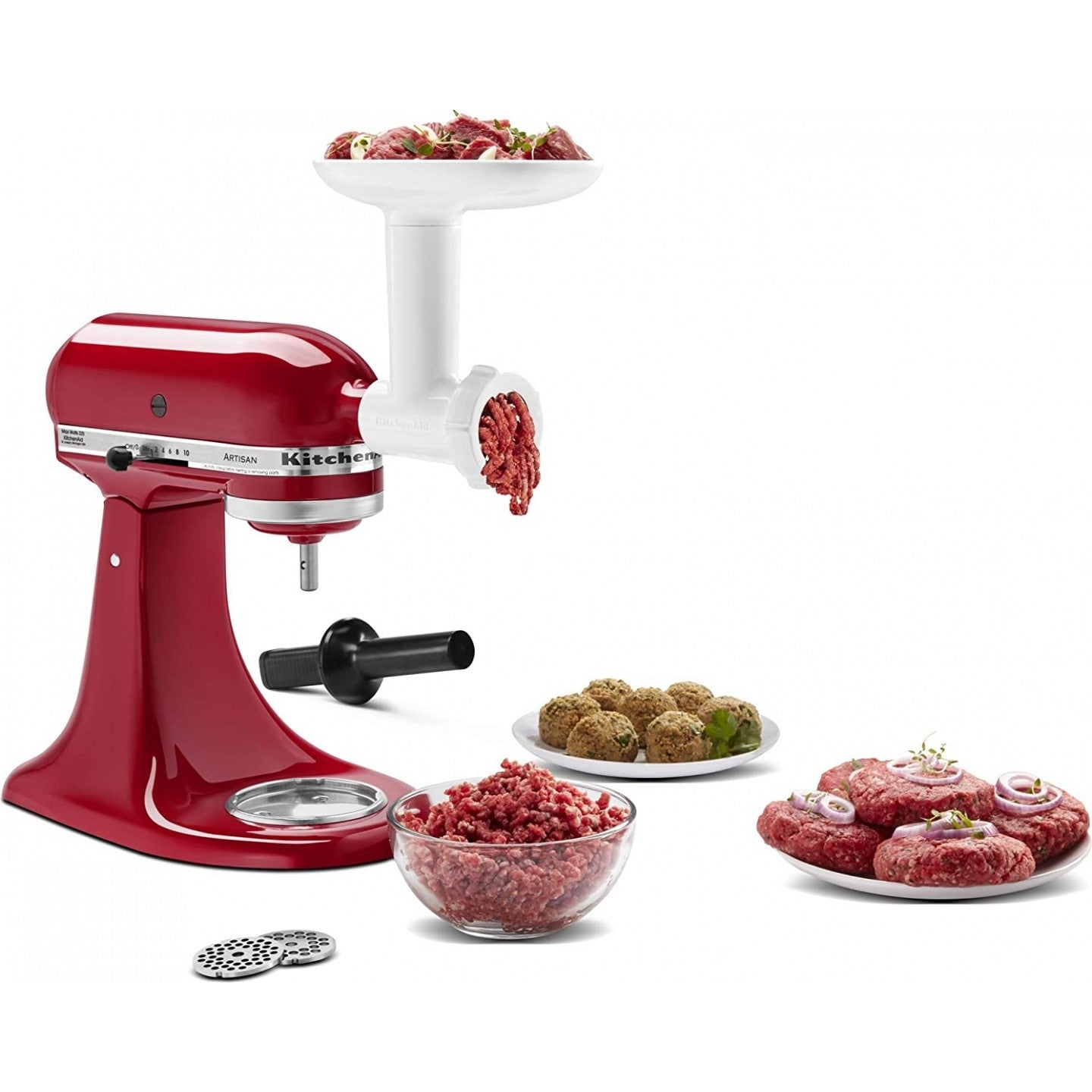 KitchenAid KSMFGA Food Grinder Attachment for Stand Mixers - Perfect for Grinding Meat, Vegetables & Nuts - Ideal for Homemade Sausages, Burgers & Baby Food