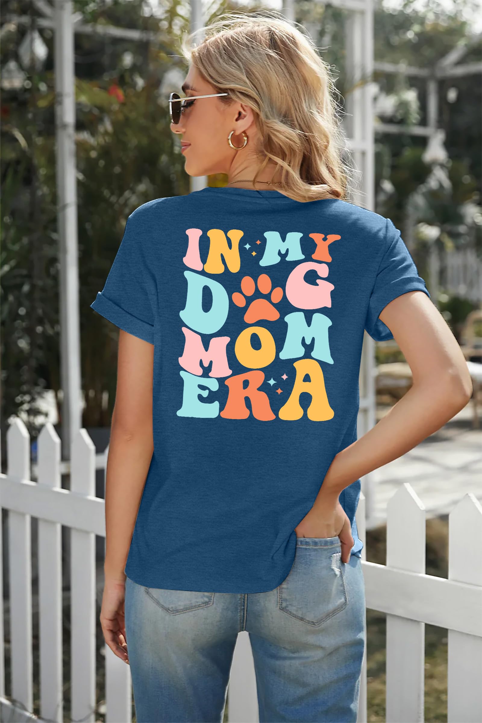 LHBNK Dog Mom Shirt for Women - Cute 'In My Dog Mom Era' T-Shirt with Paw Print Design | Perfect Dog Lover Gift & Casual Summer Top | Great for Dog Parks, Walks & Pet-Friendly Outings