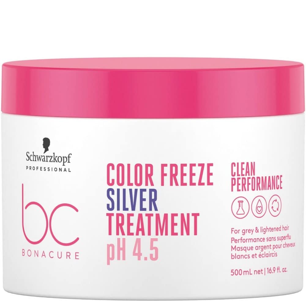 Schwarzkopf Professional BC Bonacure Color Freeze Silver Treatment pH 4.5 - 500ml Sulfate-Free Shampoo for Color-Treated & Gray Hair | Prevents Brassiness & Fade | Salon-Quality Hair Care for Vibrant Silver & Blonde Shades