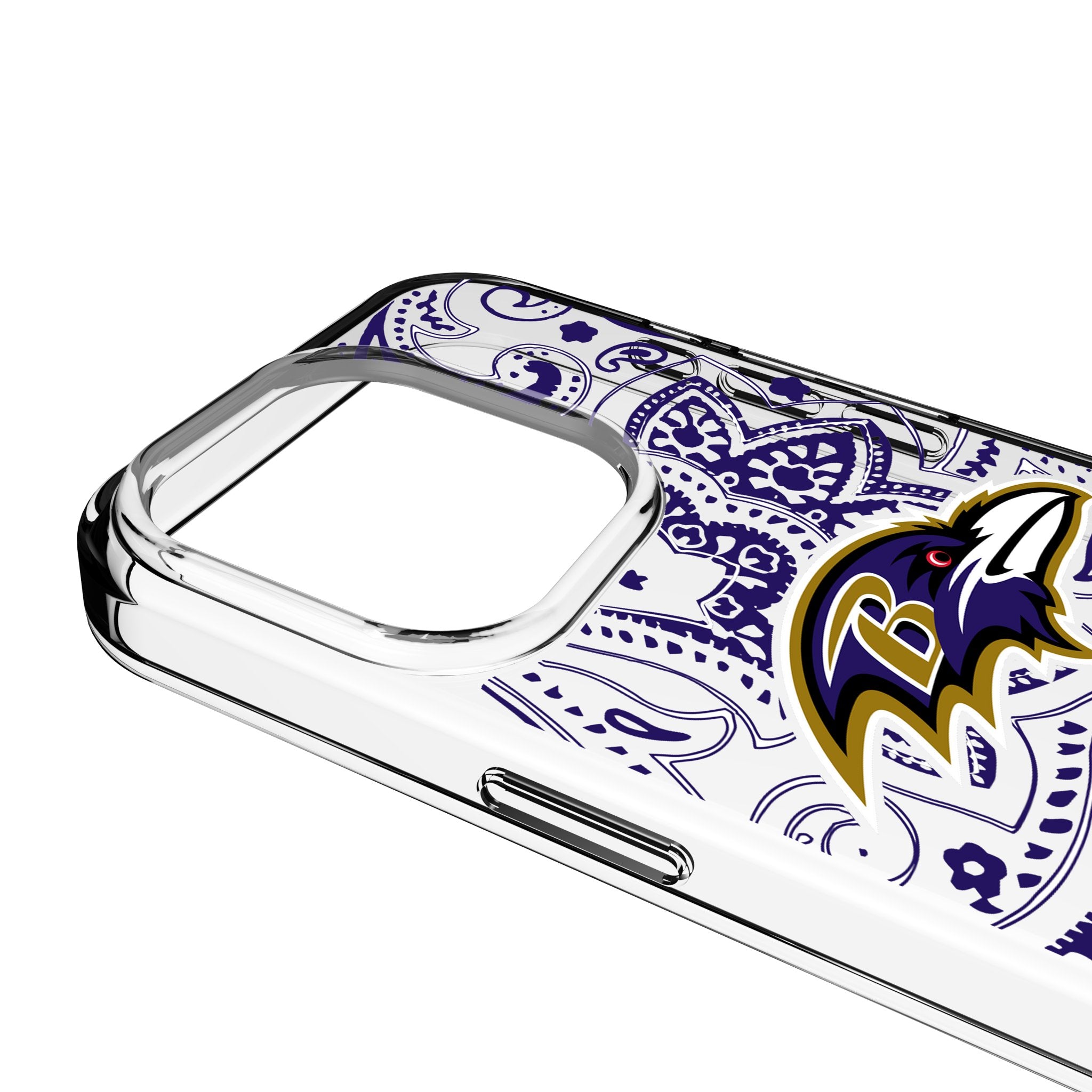 Baltimore Ravens Paisley Clear Phone Case for Apple iPhone 14/13/12/11 Pro Max - Stylish Protective Cover for Football Fans - Perfect for Game Days & Everyday Use