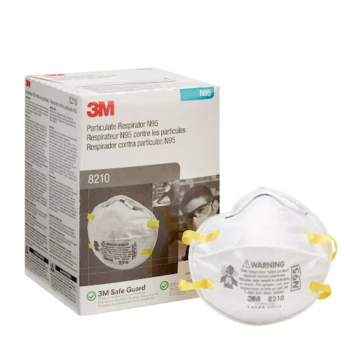 3M 8210 N95 Particulate Respirator Mask - NIOSH Approved for Dust, Pollen & Air Pollution Protection - Ideal for Construction, Woodworking & Allergy Season Use