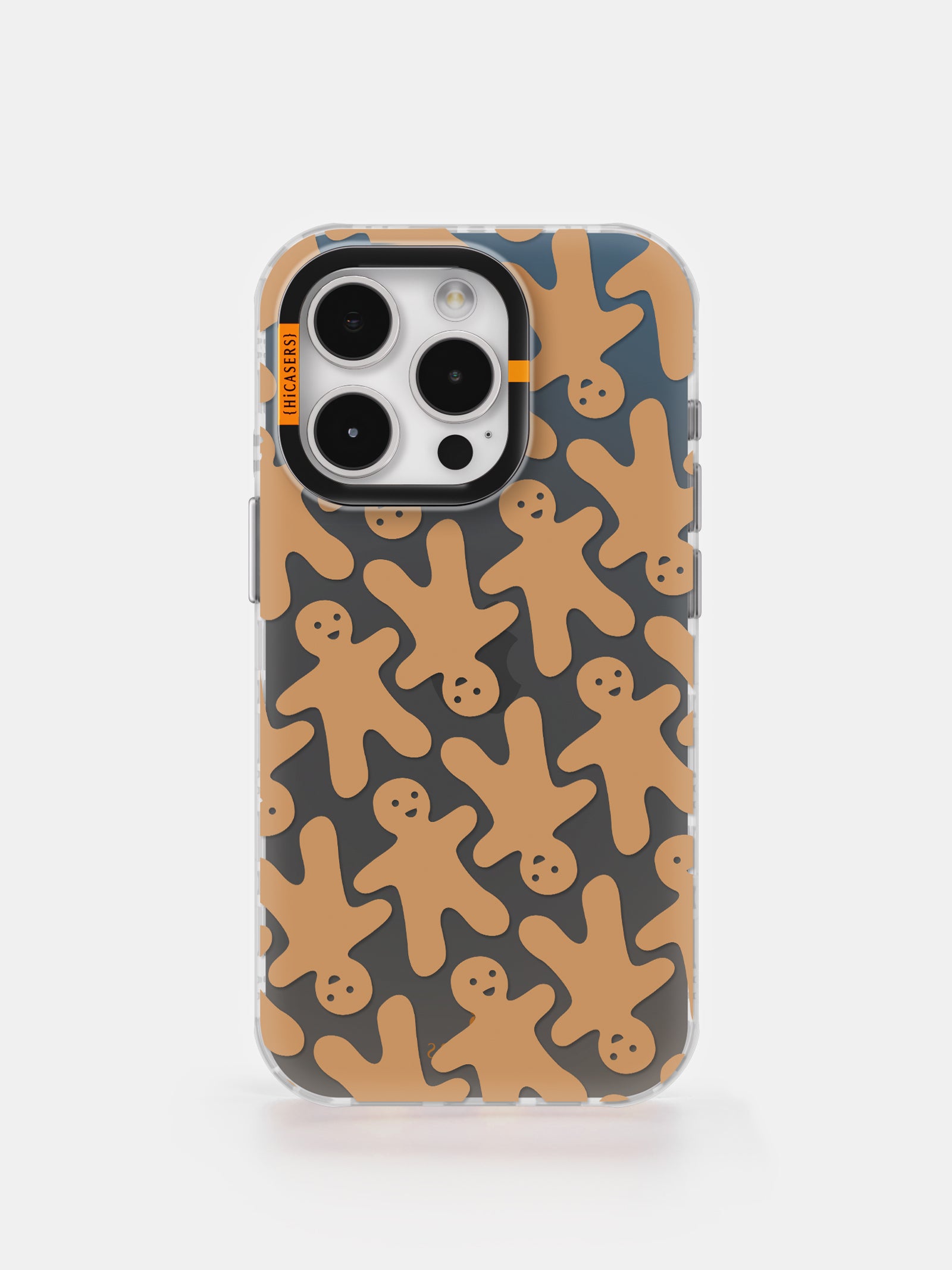 Gingerbread Man Pattern Iridescent Phone Case for iPhone & Samsung - Holiday Gift, Christmas Themed Protective Cover for Parties & Festive Decor