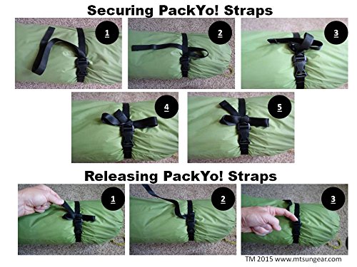 Mt Sun Gear PackYo! Utility Straps - Heavy Duty Quick Release Buckle Cinch Straps for Backpacking, Camping, Hiking - Secure Air Mattresses, Sleeping Bags, Gear (2-Pack) - Perfect for Outdoor Adventures & Travel Organization