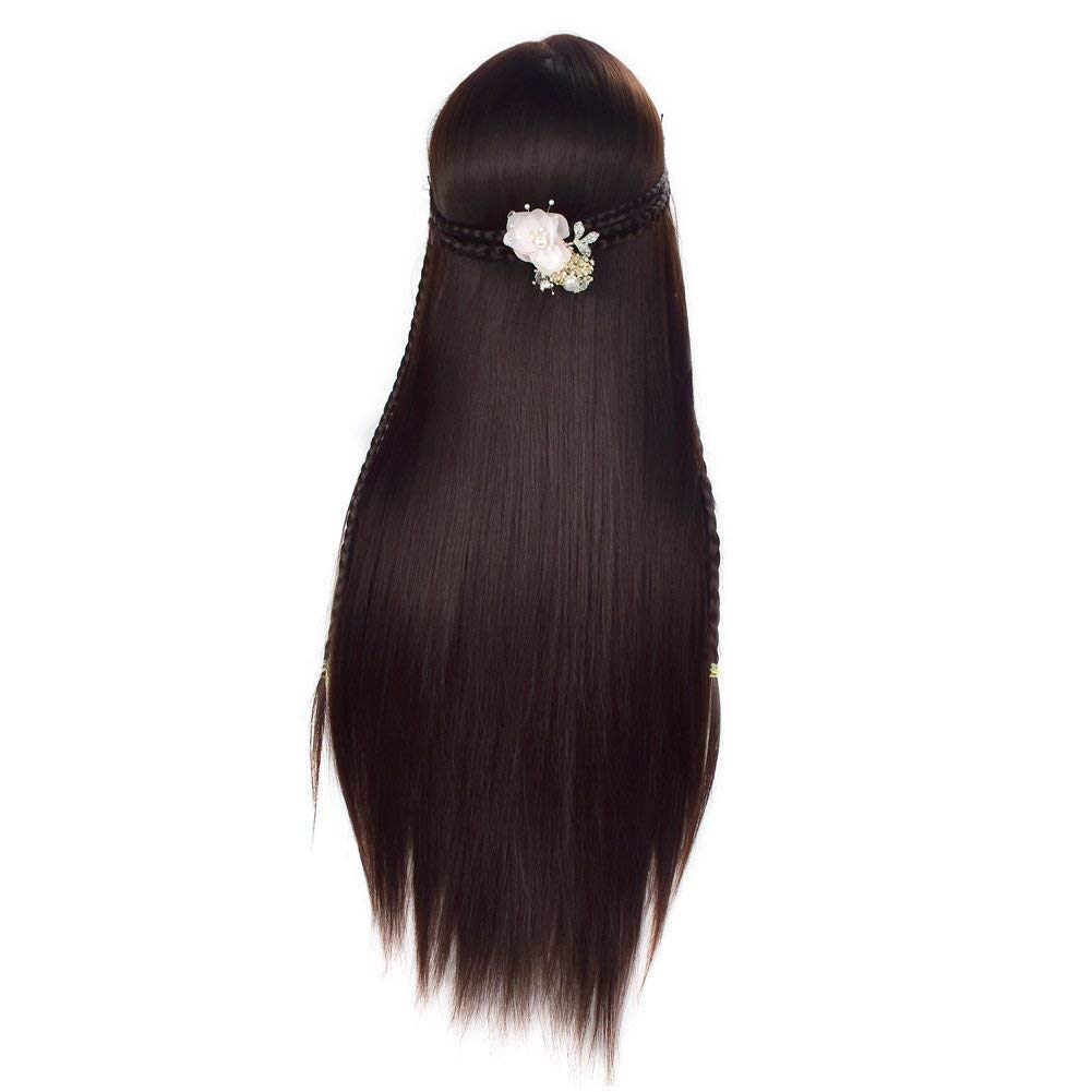 VIEWS Hair Extensions & Wigs - Brown Hair Dummy for Styling & Cutting Practice - Perfect for Salon Training, Cosmetology Students & Home Hairdressing