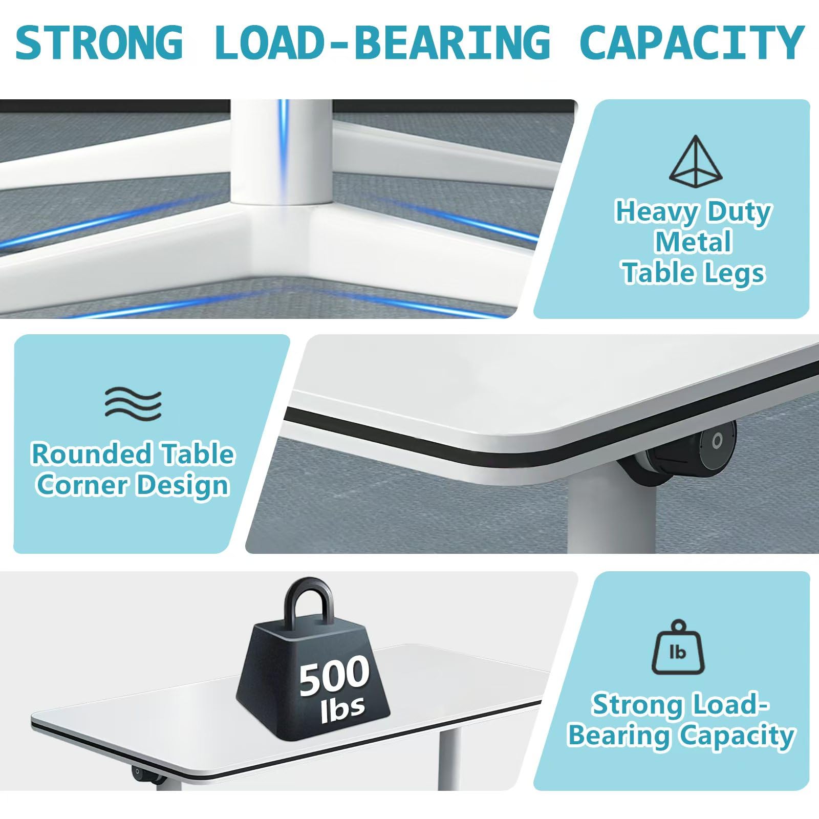 Foldable Conference Table with Wheels - White Rectangular Meeting Table for 2-10 People, Flip Top Design (47.2