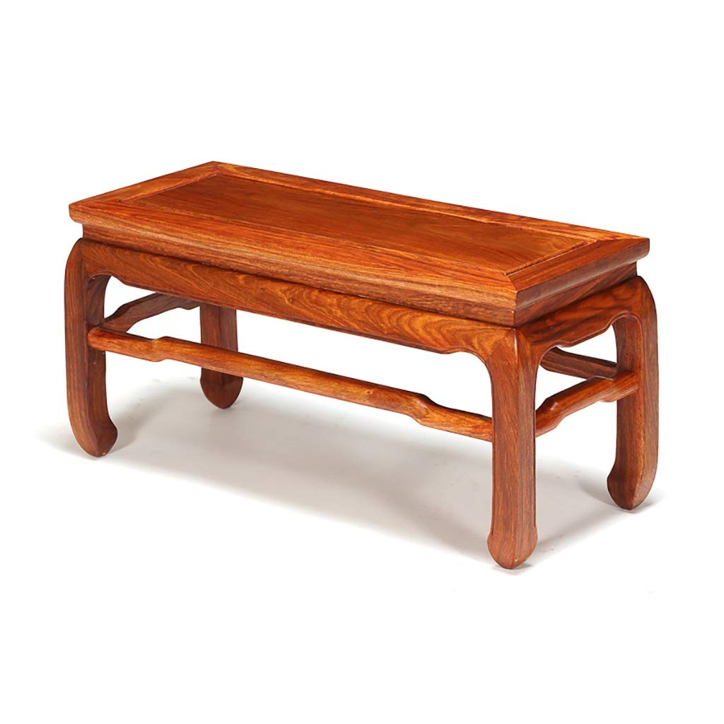 Rosewood Free Standing Shoe Rack Bench - 70x28x34.5cm Long Entryway Shoe Storage, Chinese Style Bed End Stool for Hallway, Living Room & Bedroom Organization