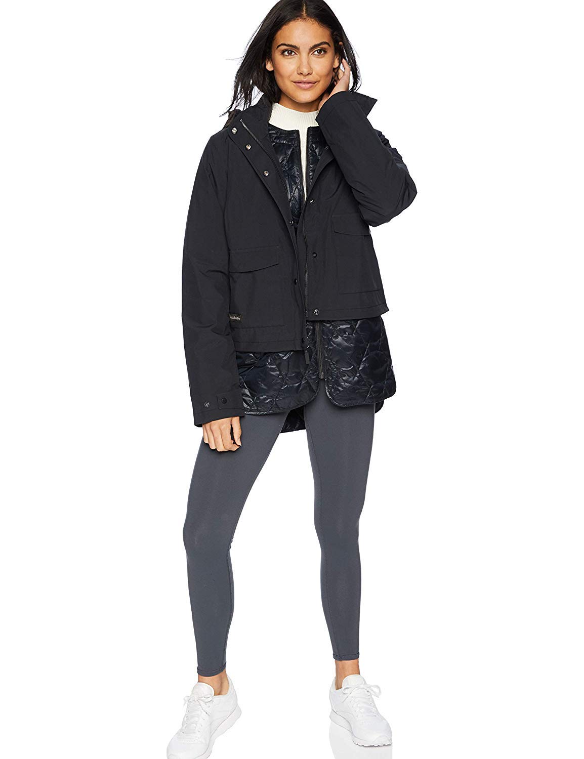 Columbia Women's Out and Back Interchange Jacket - Waterproof, Lightweight & Versatile 3-in-1 Winter Coat (Black, Medium) for Hiking, Skiing & Outdoor Adventures