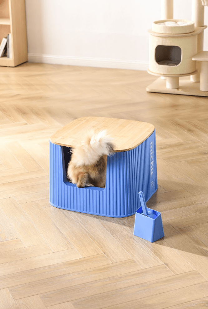 XXL Kaia Deluxe Cat Litter Box - Extra Large Covered Litter Box with Scoop & High Sides - Odor Control for Multiple Cats - Perfect for Large Breeds & Multi-Cat Households