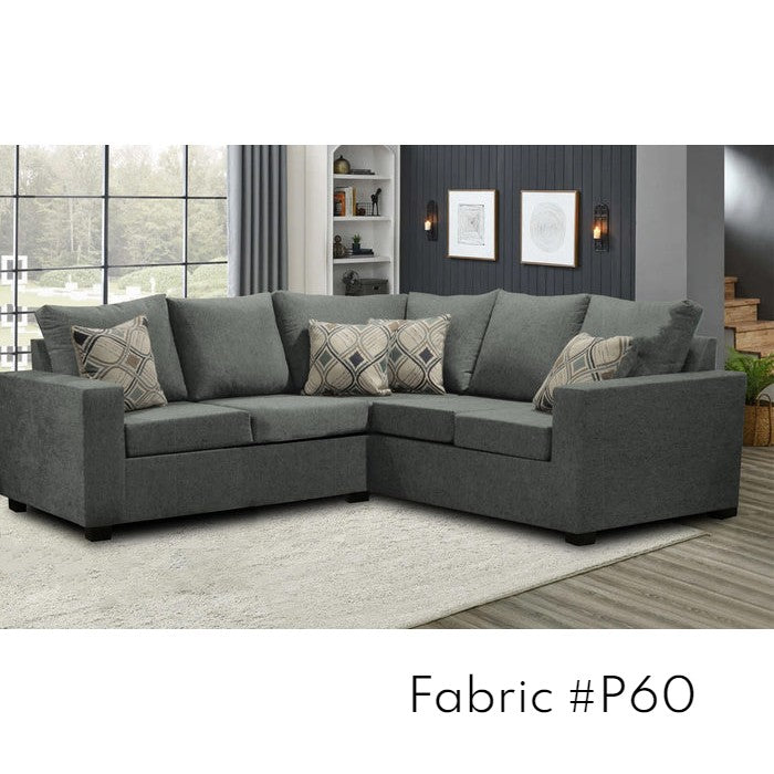 Premium Canadian-Made 2x2 Sectional Sofa with 17 Fabric Choices - Perfect for Living Rooms, Family Gatherings & Cozy Home Decor