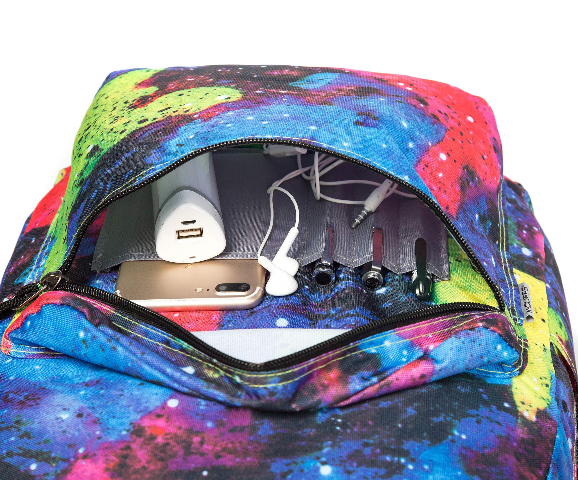 Printed Backpack with Simple Pattern - Classic Travel Daypack for Laptop & Tablet (Red, Blue, Rainbow) - Perfect for School, Work & Outdoor Adventures