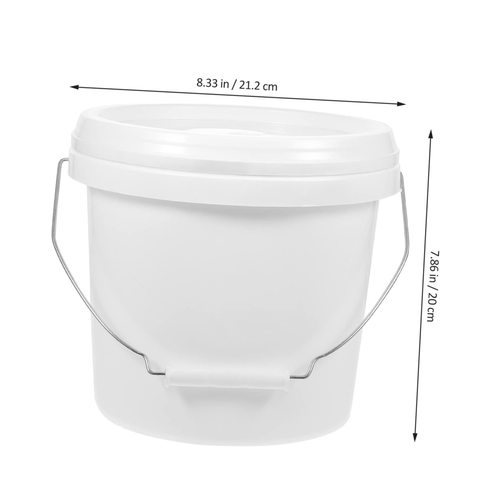 Housoutil 1.5L Plastic Bucket with Lid - Durable Industrial Pail for Cleaning, Paint, Pigment Storage - Multi-Purpose Container for Home, Workshop & Outdoor Use