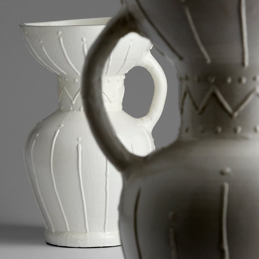 Cyan Design 10673 Ravine Vase - White Medium Ceramic Vase for Home Decor, Wedding Centerpiece & Floral Arrangements