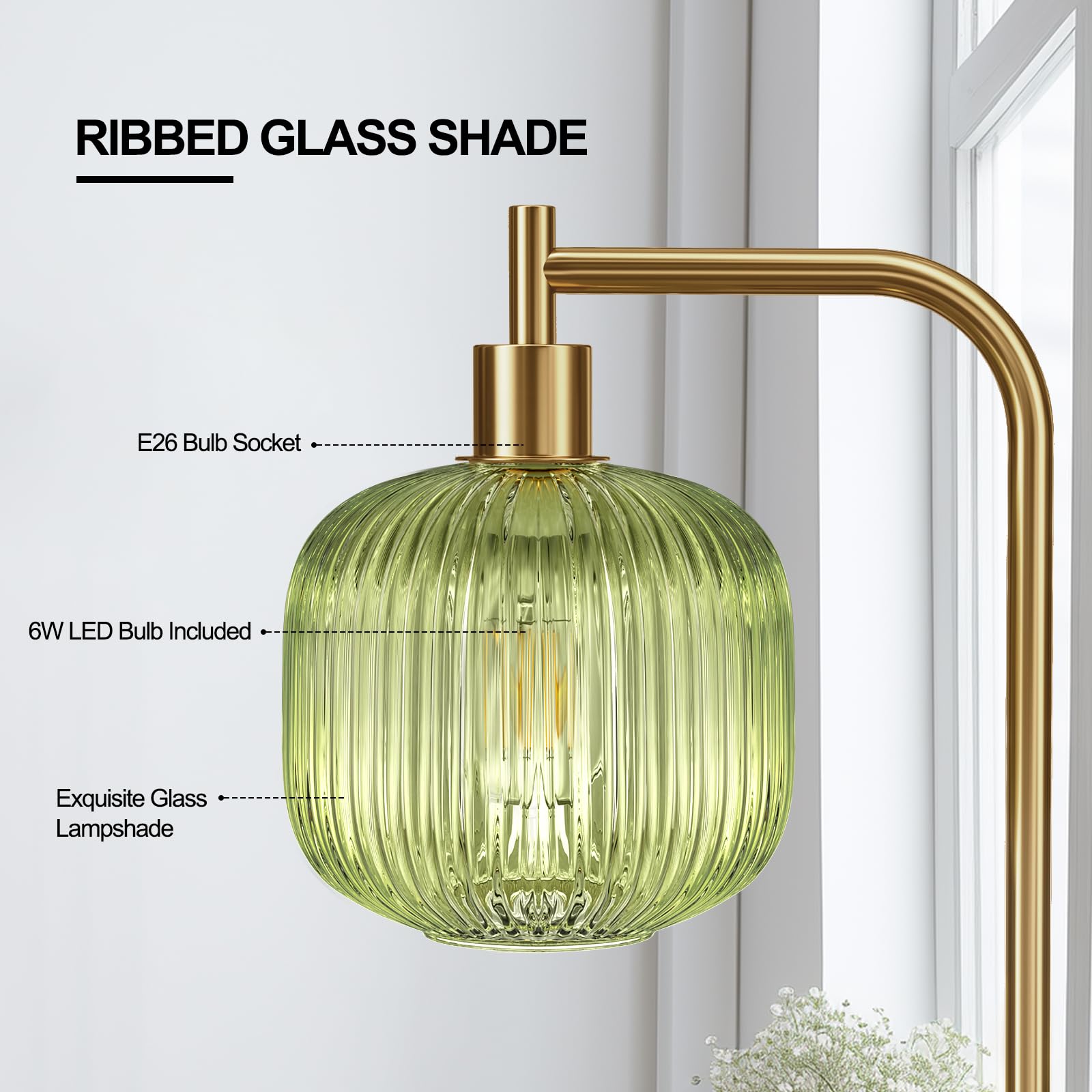 Modern Glass Floor Lamp for Living Room & Bedroom - 67
