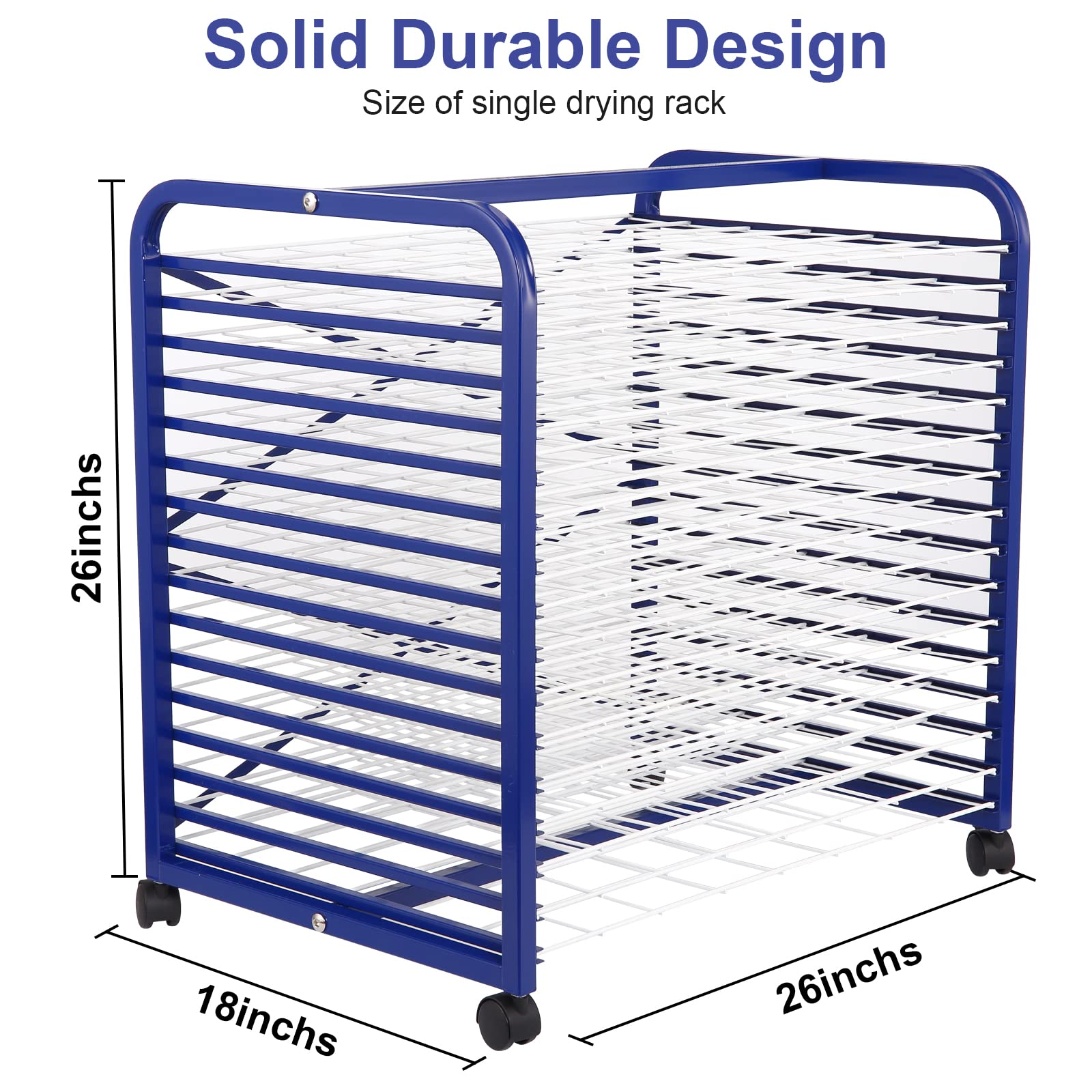 Garvee 16-Shelf Mobile Paint Drying Rack with Lockable Wheels - 18