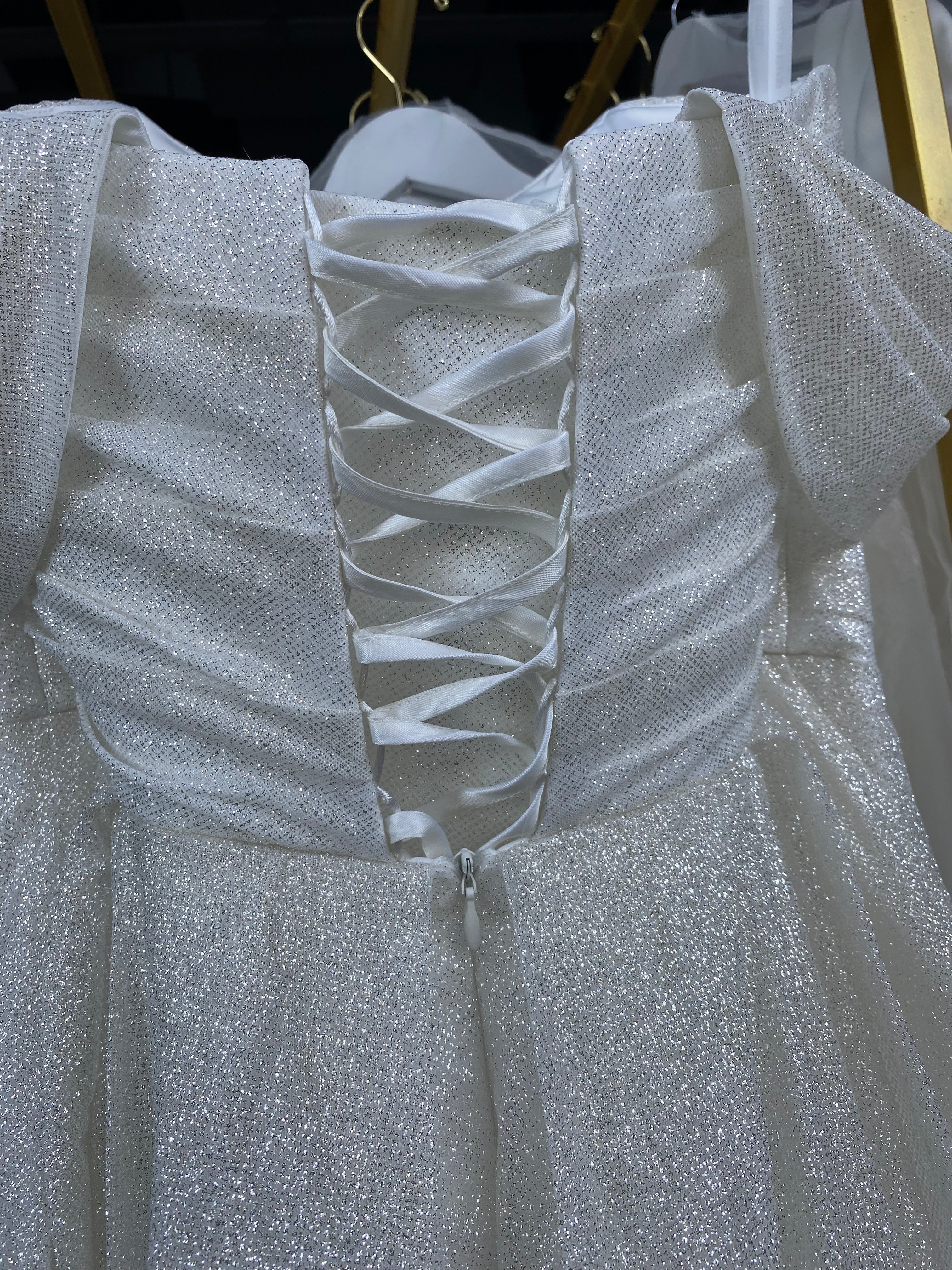 Sparkle Wedding Dress Amelia - Elegant Beaded A-Line Gown for Brides, Perfect for Church, Beach, and Outdoor Weddings