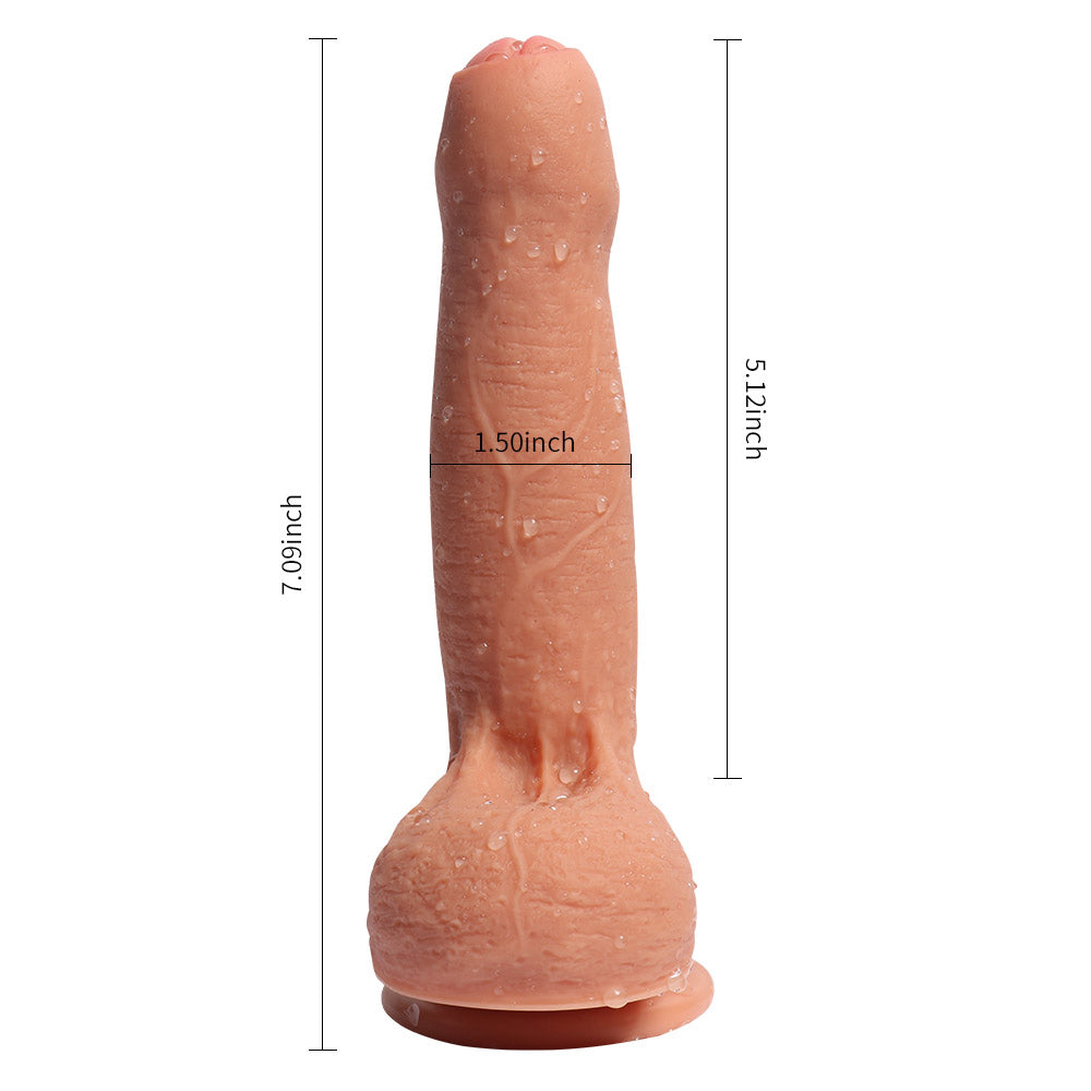 7-Inch Dual-Layered Silicone Realistic Penis with Foreskin - Lifelike Adult Toy for Couples & Solo Play - Enhance Intimacy & Pleasure in Bedroom & Private Moments