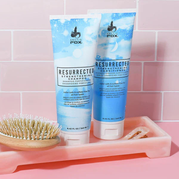 Arctic Fox Resurrected Strengthening Shampoo 240ml - Vegan Color-Safe Hair Repair for Damaged & Colored Hair - Perfect for Daily Use & Salon Treatments