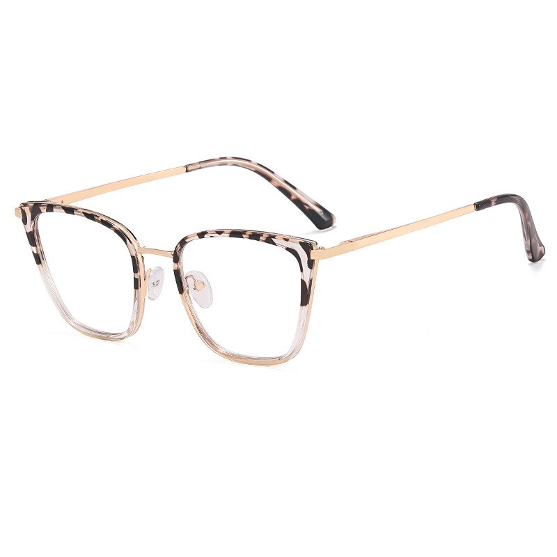 CCspace Women's Full Rim Square Cat Eye Titanium Glasses Frame TR90 Lightweight & Durable for Work, Reading & Fashion Accessories